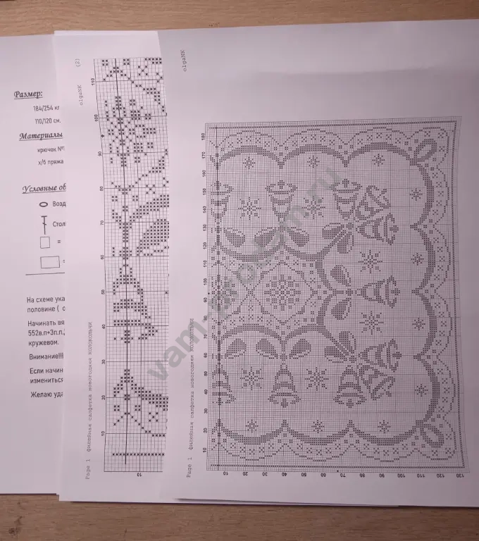 Схема для вязания скатерти крючком