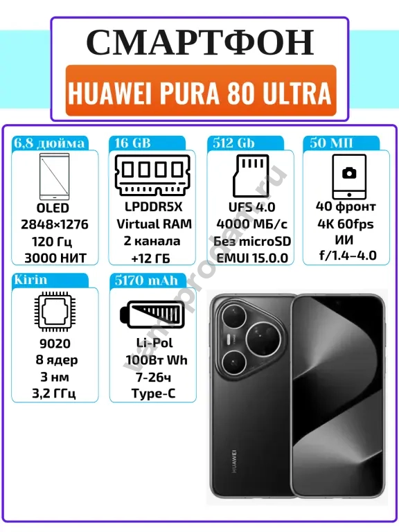 Смартфон Huawei Pura 80 Ultra