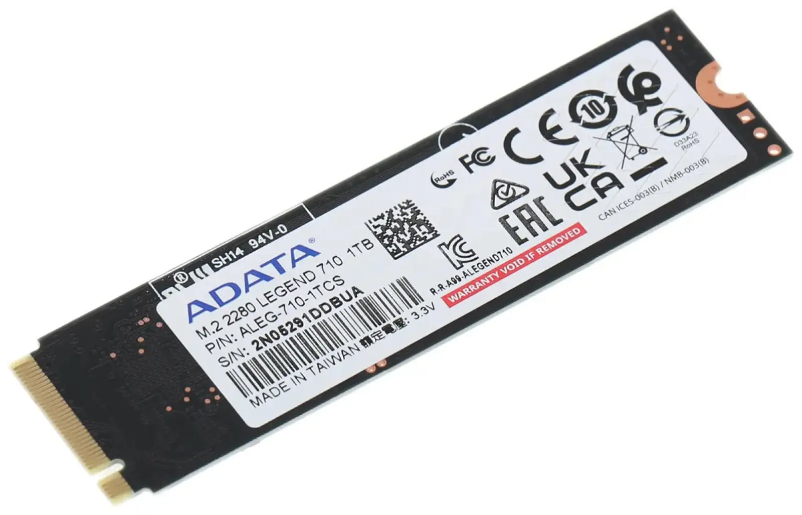 SSD накопитель Adata M.2 LEGEND 710 1000 Гб PCIe (ALEG-710-1TCS)