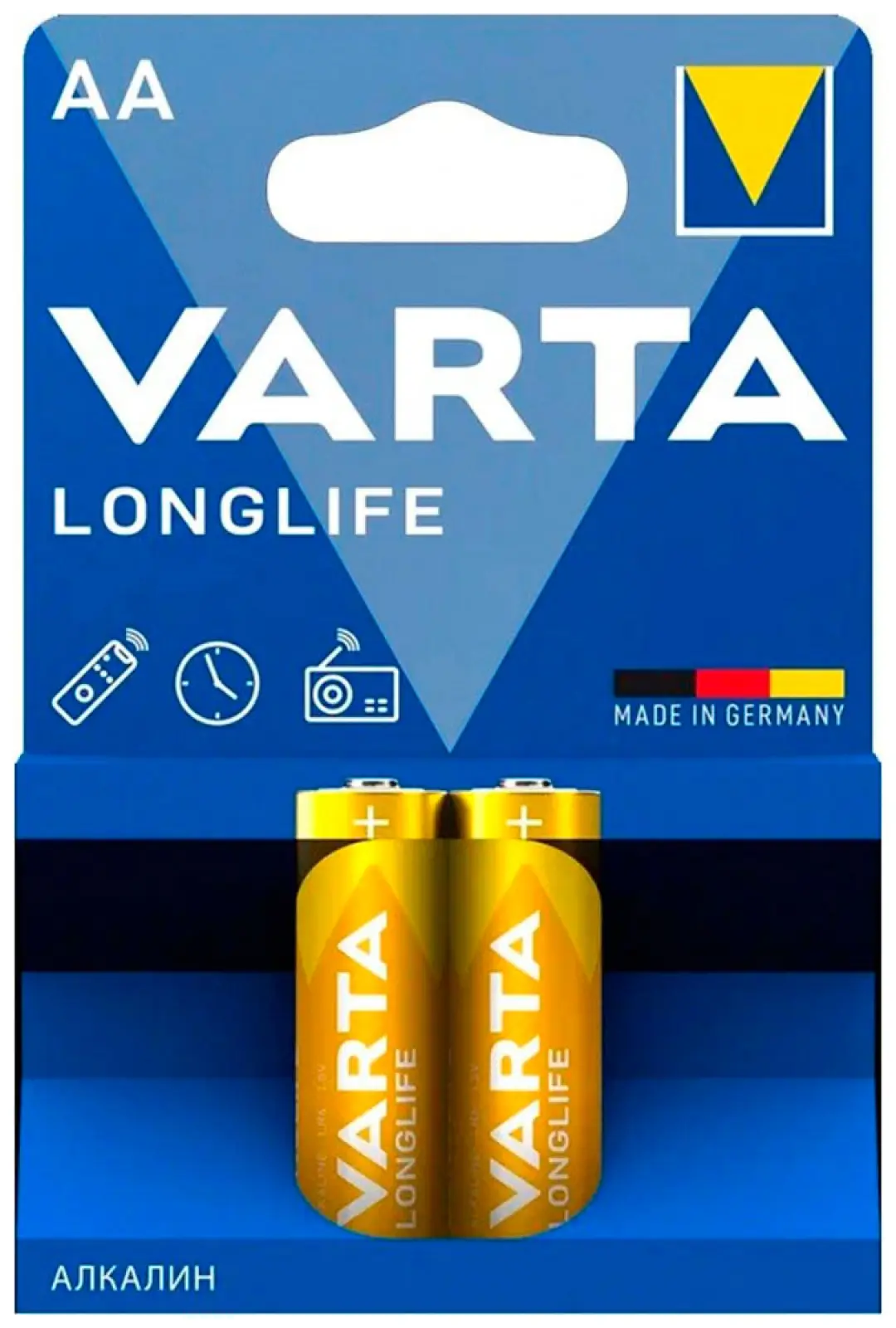 Батарейка Varta LONGLIFE LR6 AA BL2 Alkaline 1.5V (4106)