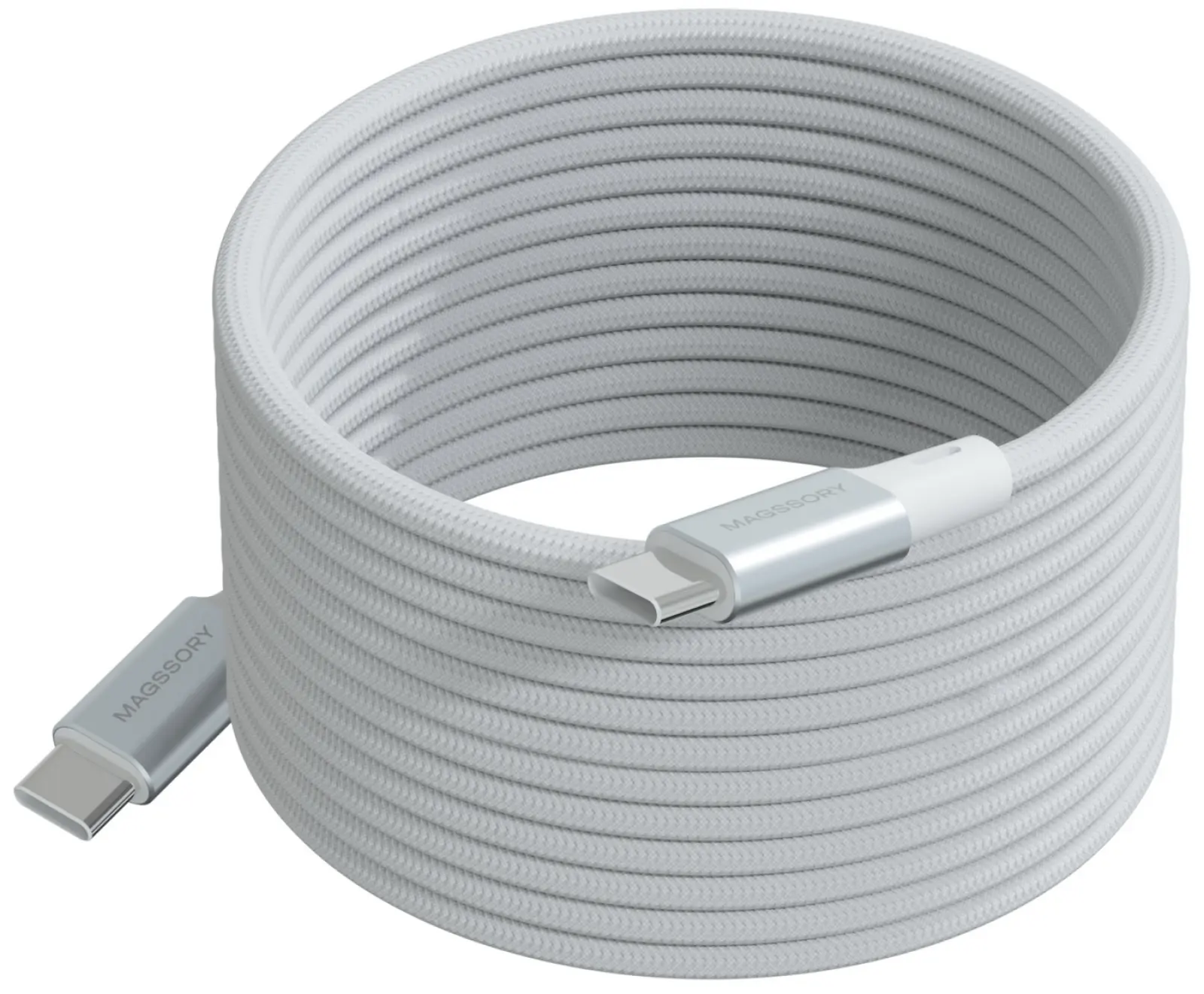 Магнитный кабель Magssory Link C, 240W, USB-C, 2.4 м (white CBL021)
