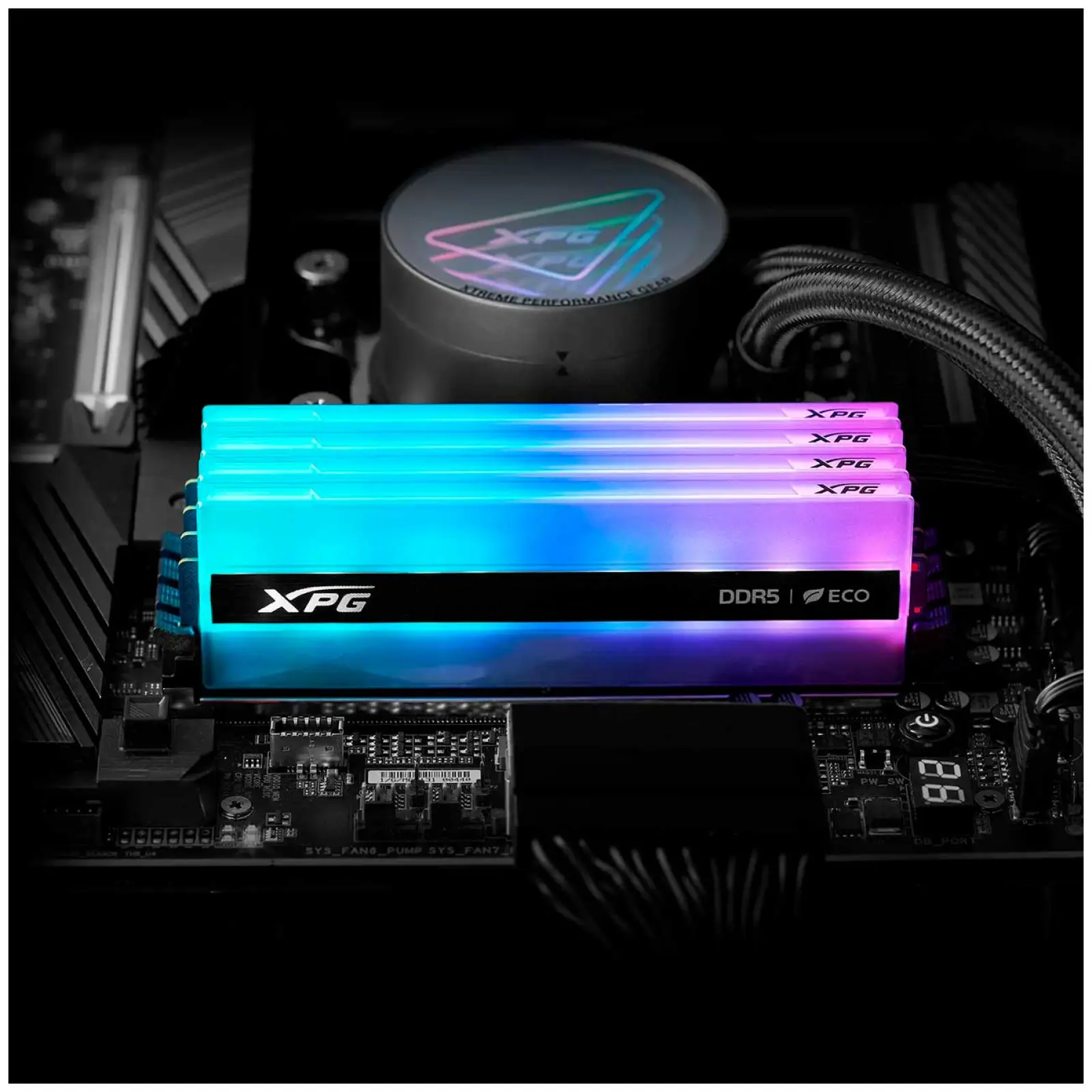 Оперативная память Adata DDR5 32GB (2x16GB) 7200MHz Lancer Neon RGB (AX5U7200C3416G-DCLANRSG)