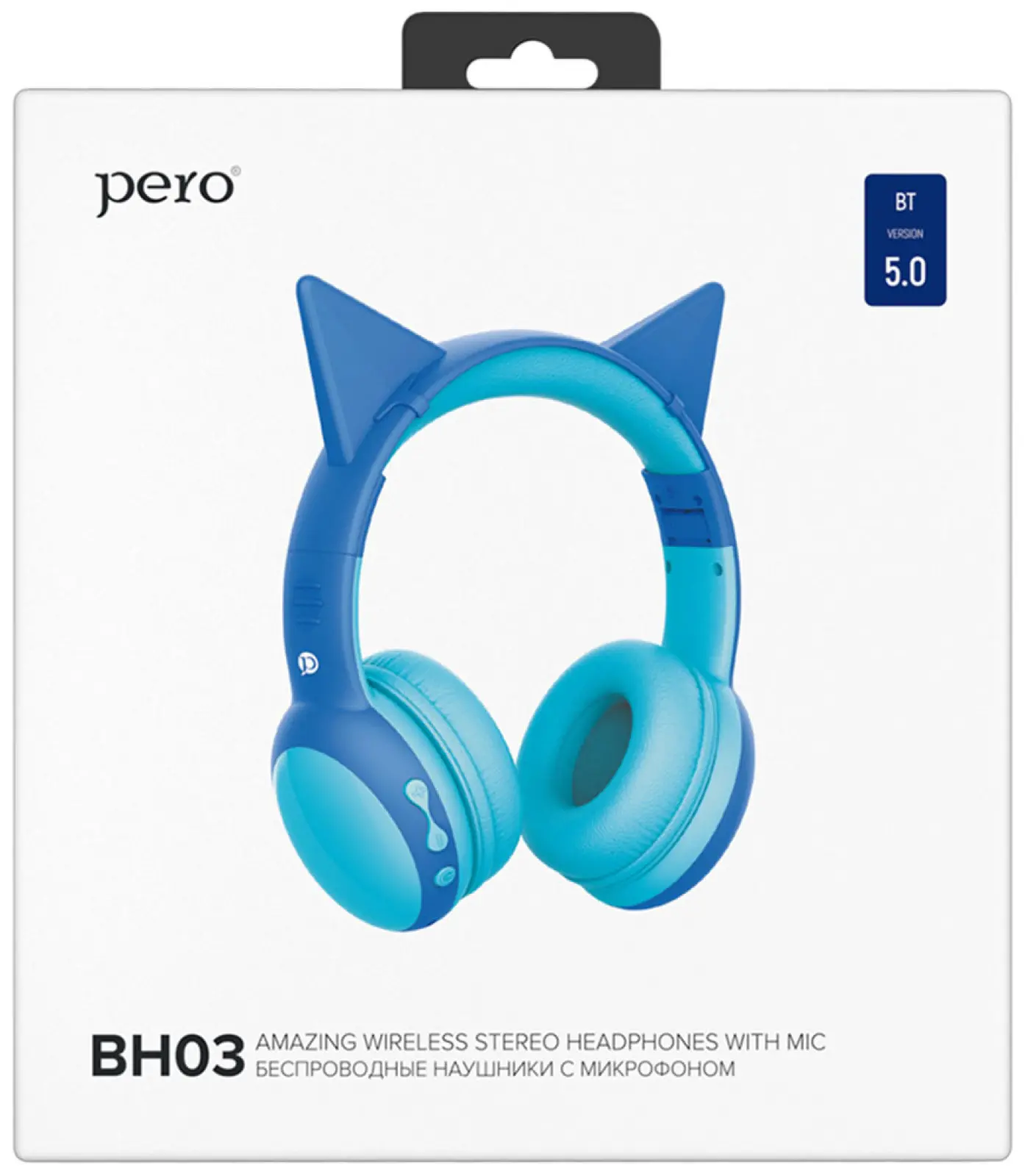 Беспроводные наушники Pero BH03 Blue, полноразмерные (PWH-BH03B)