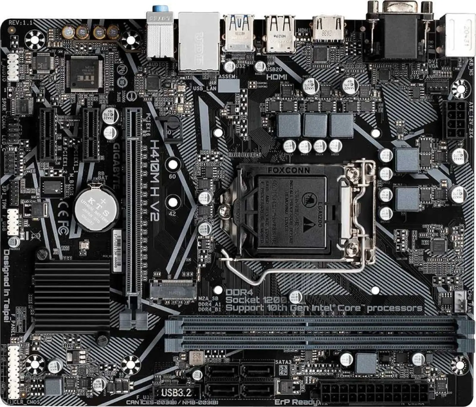 Материнская плата Gigabyte H410M H V2 (LGA1200, mATX)