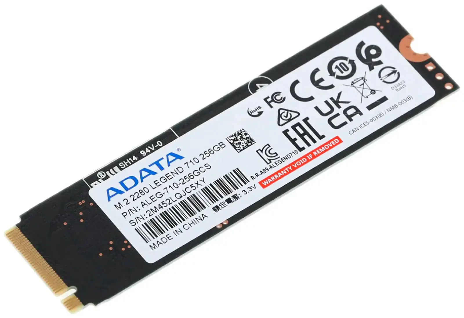 SSD накопитель Adata M.2 LEGEND 710 256 Гб PCIe (ALEG-710-256GCS)