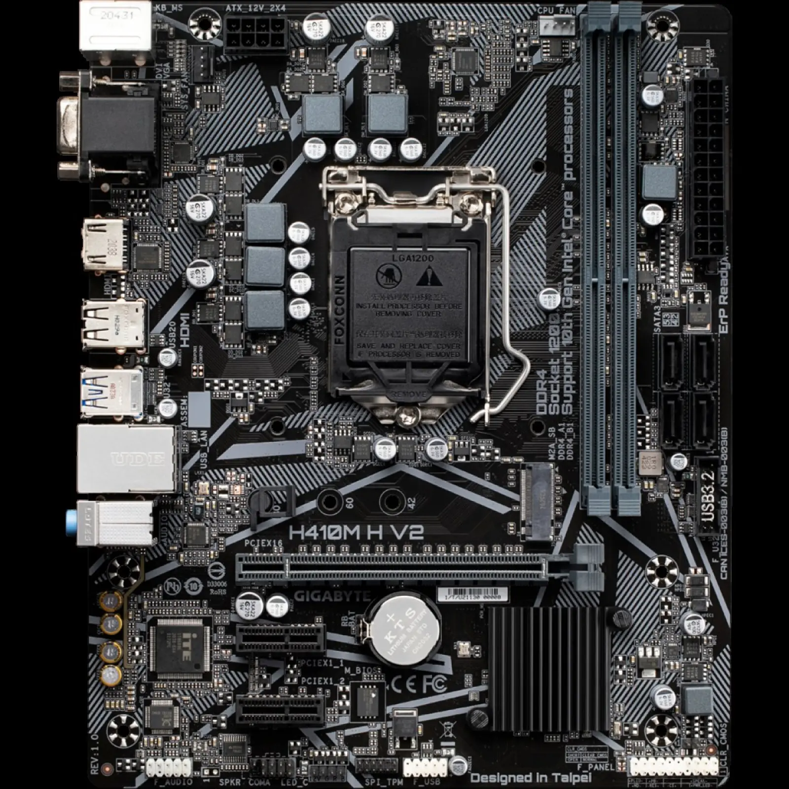 Материнская плата Gigabyte H410M H V2 (LGA1200, mATX)