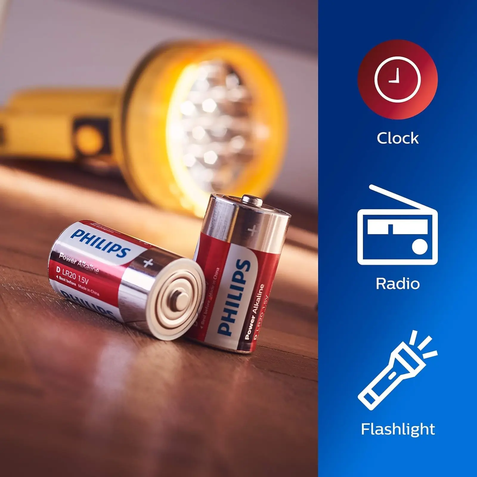 Батарейка Philips Power Alkaline, щелочная, 2 D, в блистере (LR20P2B/97)