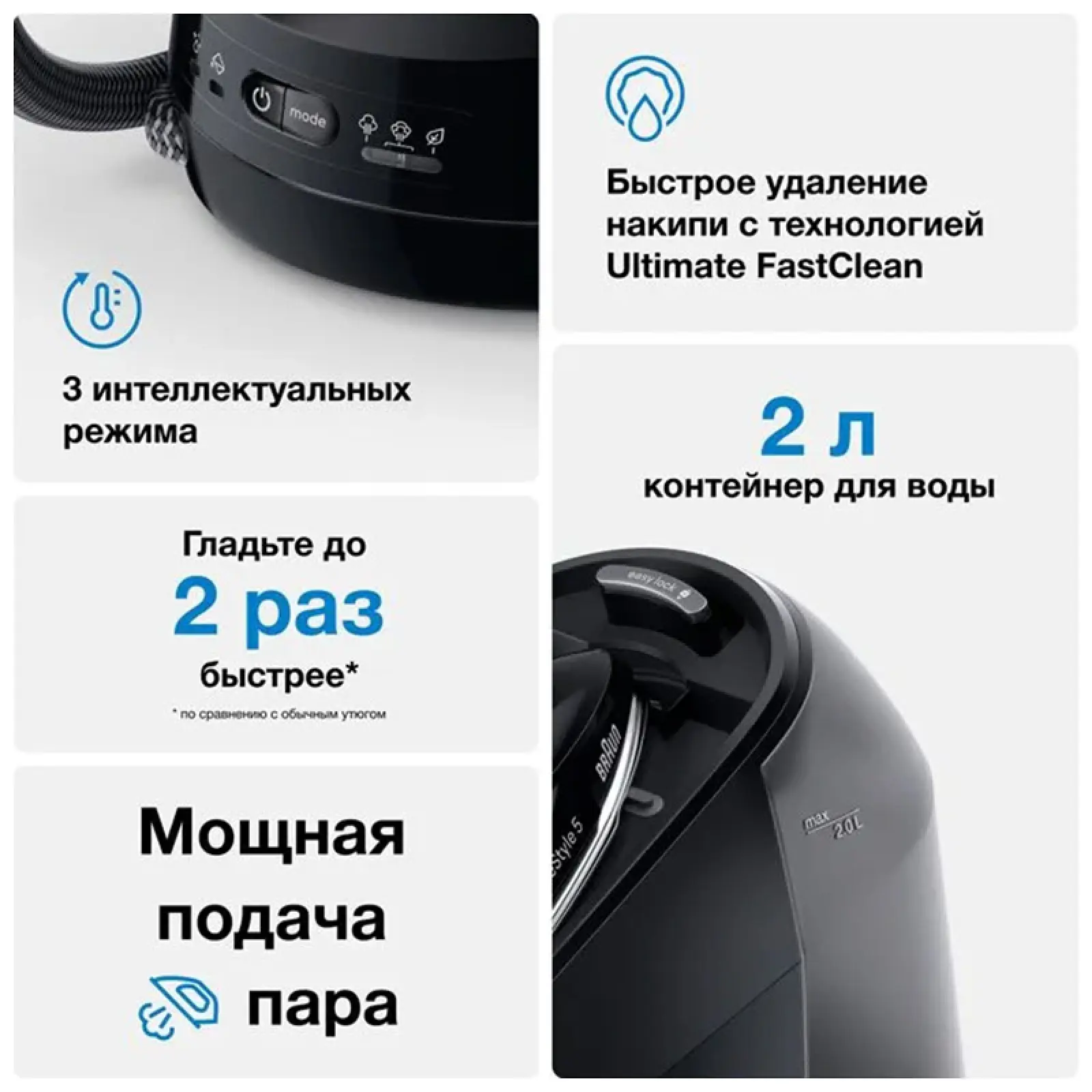 Гладильная система  Braun IS5249BK, 2400 Вт, паровой удар, черный