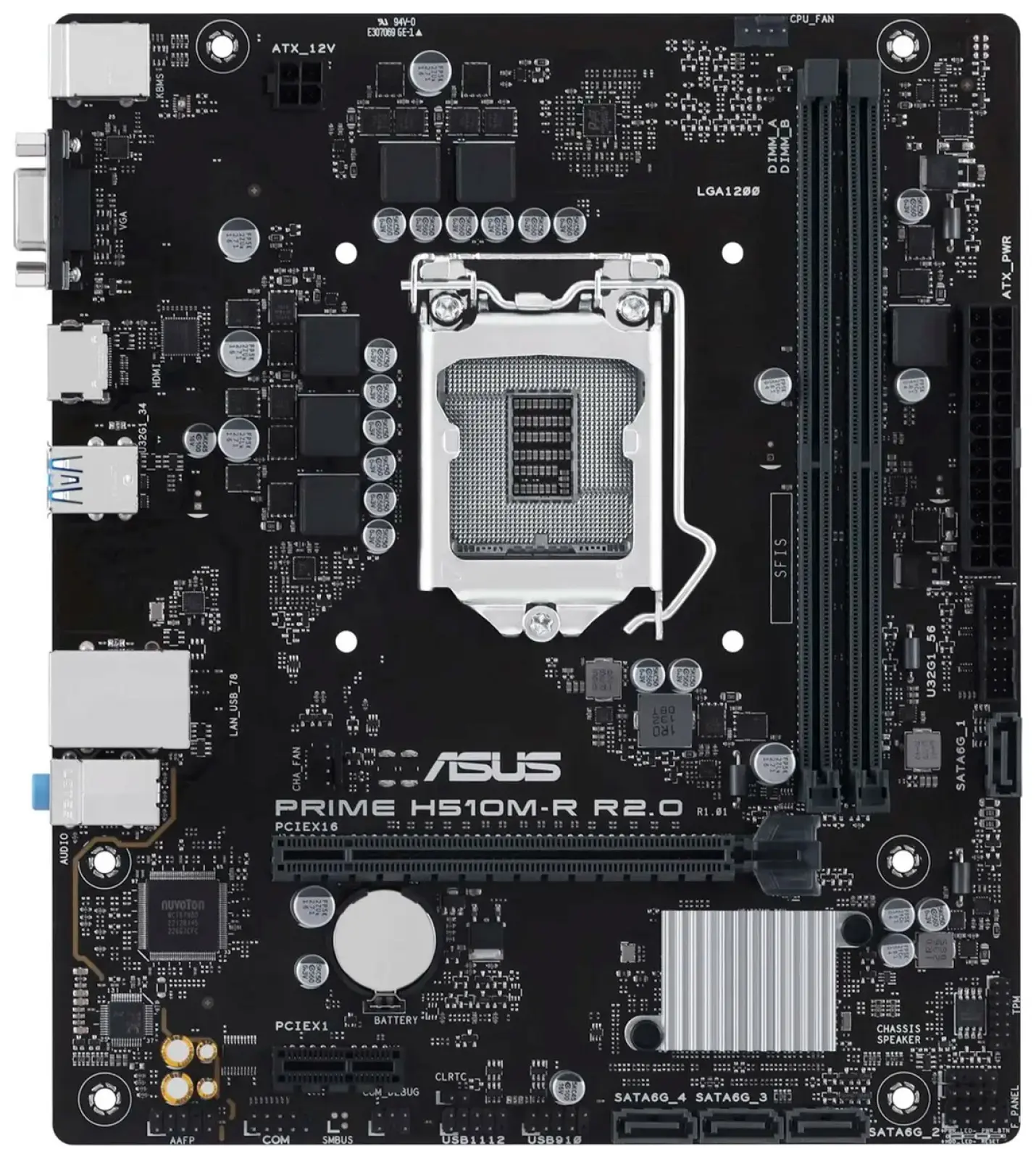 Материнская плата Asus PRIME H510M-R R2.0-SI (LGA1200, mATX)