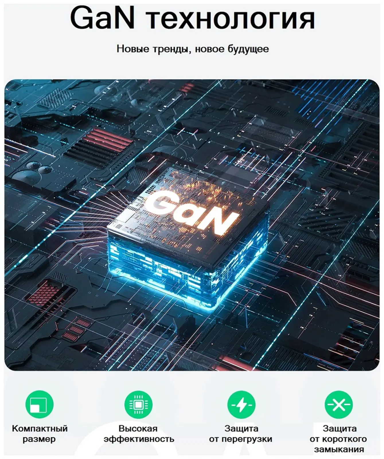 СЗУ Ugreen USB A+2 USB C, 65 W, GAN Tech Fast Charger (10335)
