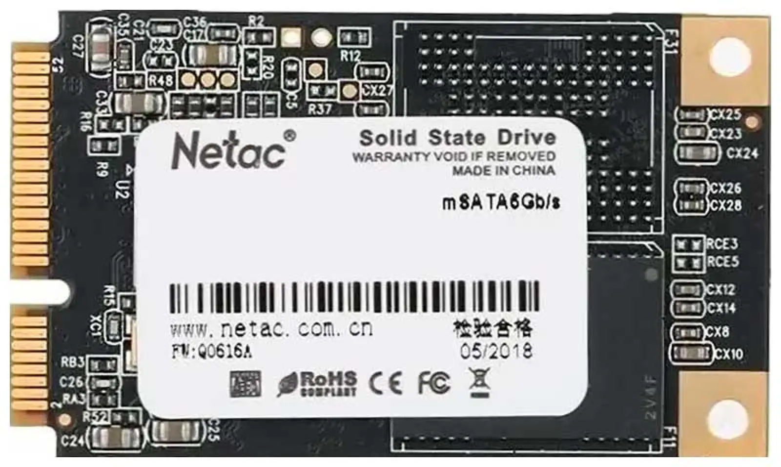 SSD накопитель Netac mSATA N5M 256 Гб SATA III 3D NAND (NT01N5M-256G-M3X)