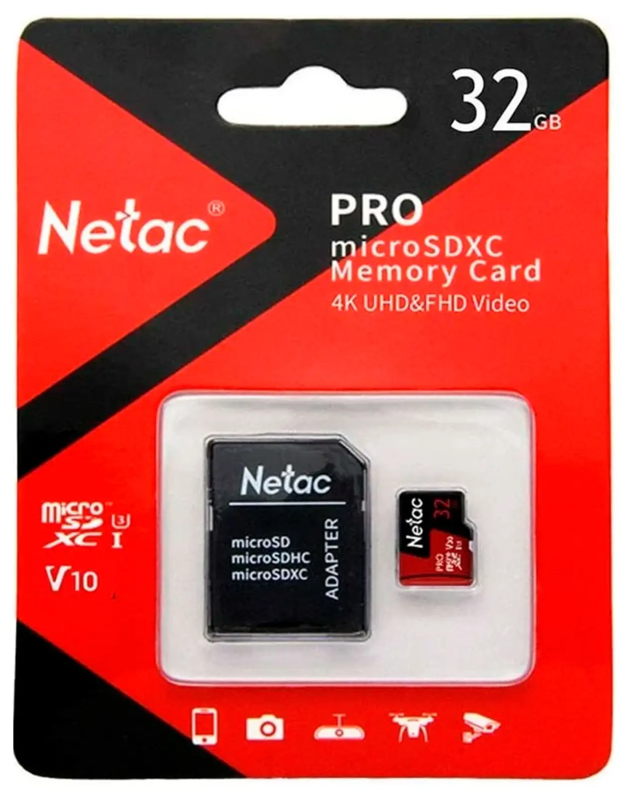Карта памяти microSD Netac P500 PRO, 32 GB + адаптер (NT02P500PRO-032G-R)