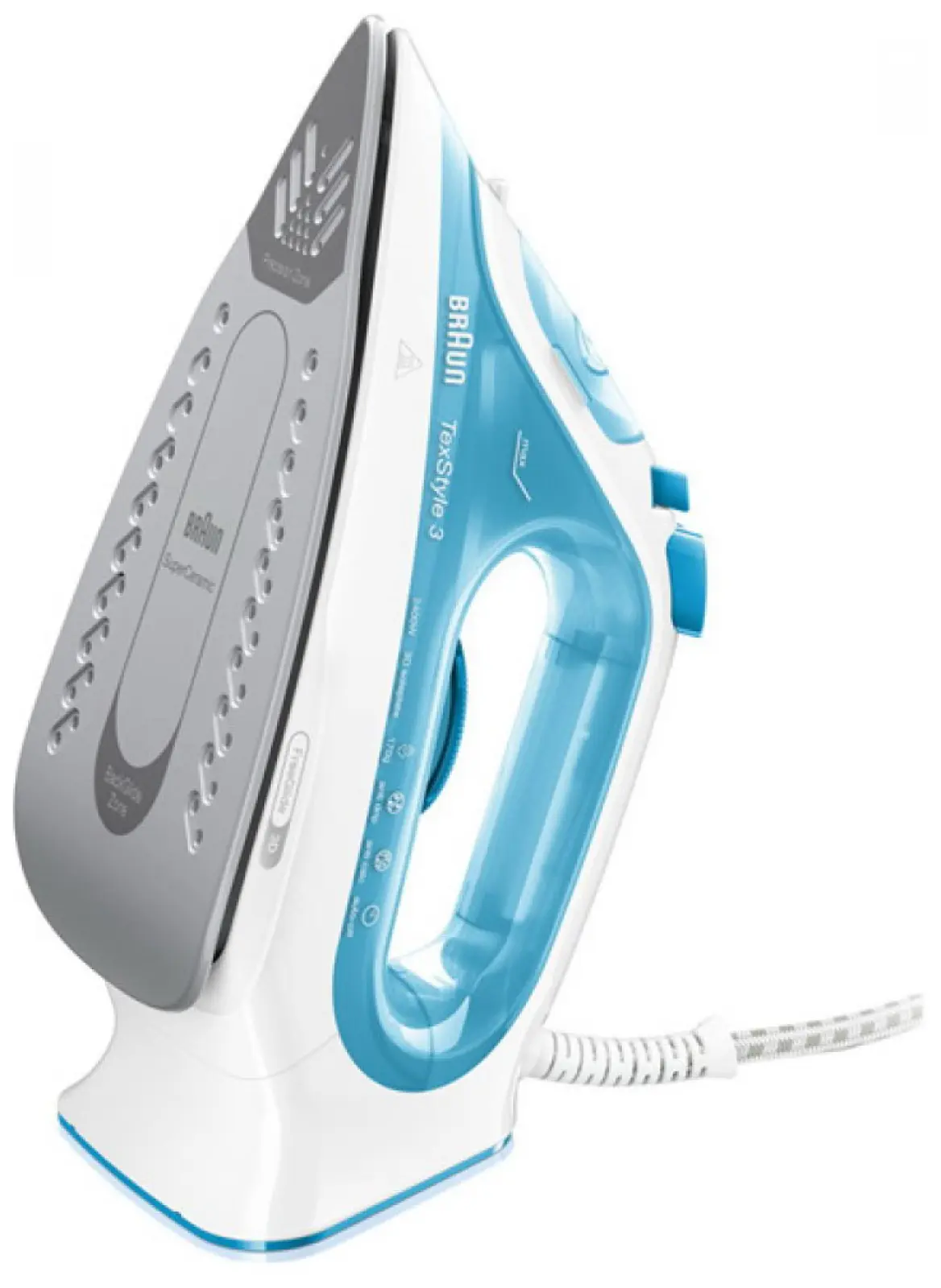Утюг Braun 12730011-SI3053BL SI, паровой удар 170 г/мин, голубой