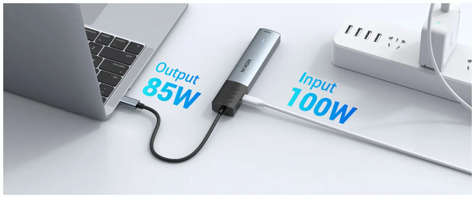 Универсальный адаптер 5 in 1 Mokin MOUC6005, USB C HUB, 1*USB A 3.0 5Gb, 2*USB A 2.0, 480M, HDMI 4K@60Hz, USB C PD 3.0 100W