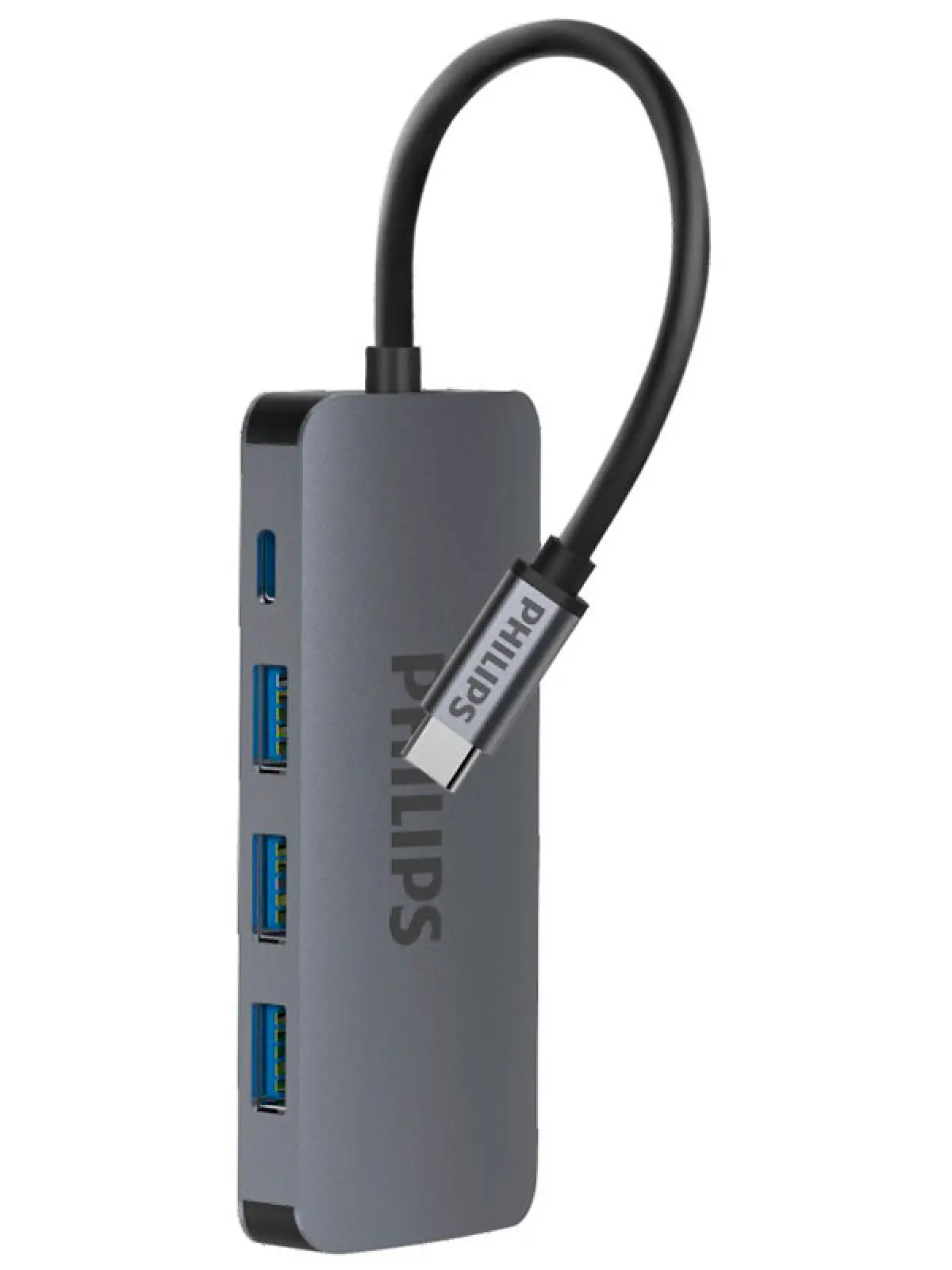 Хаб Philips USB С - HDMI+USB+PD, 5в1, длина кабеля 10см
