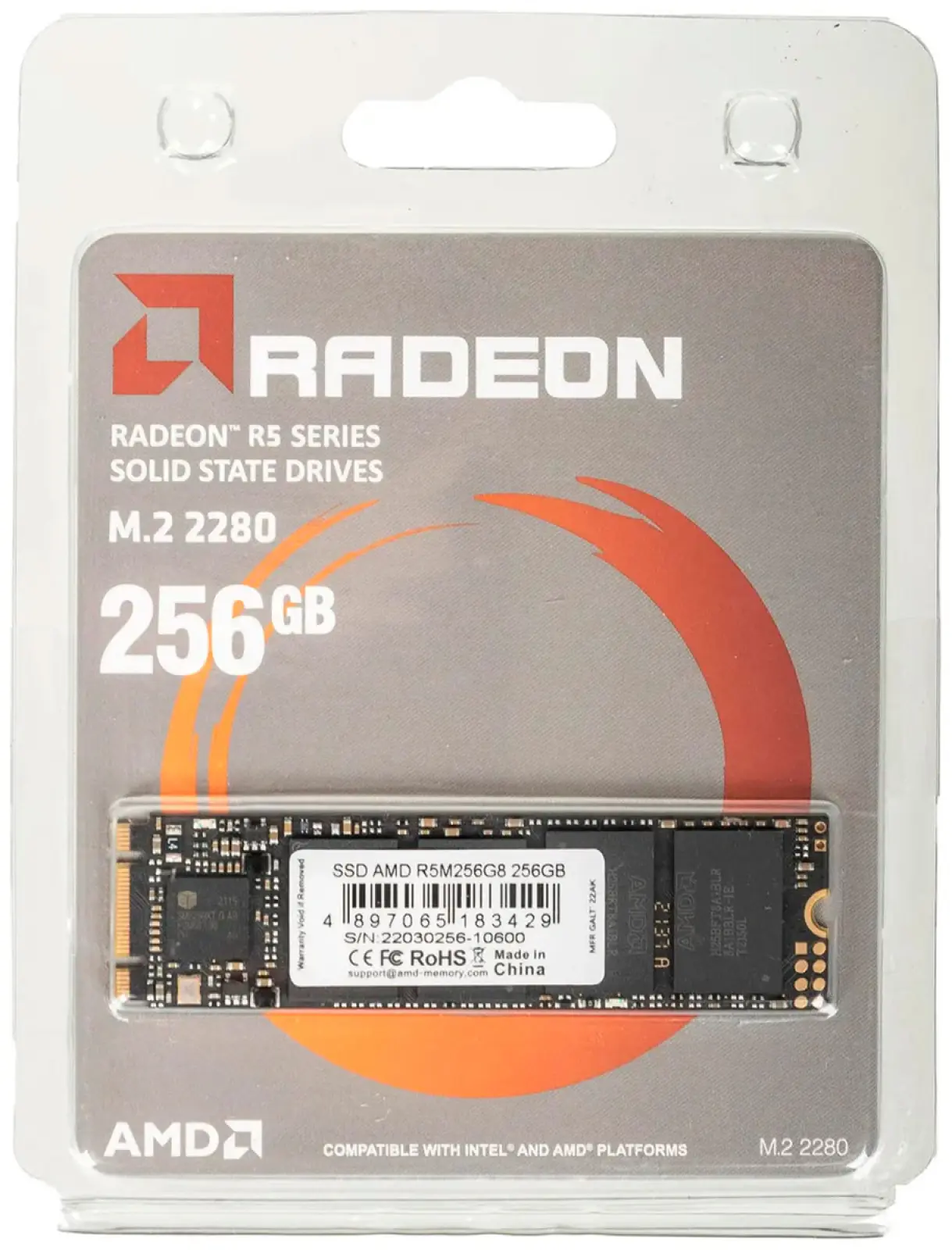SSD накопитель AMD R5 Series M.2 256 Гб SATA III 3D TLC (R5M256G8)