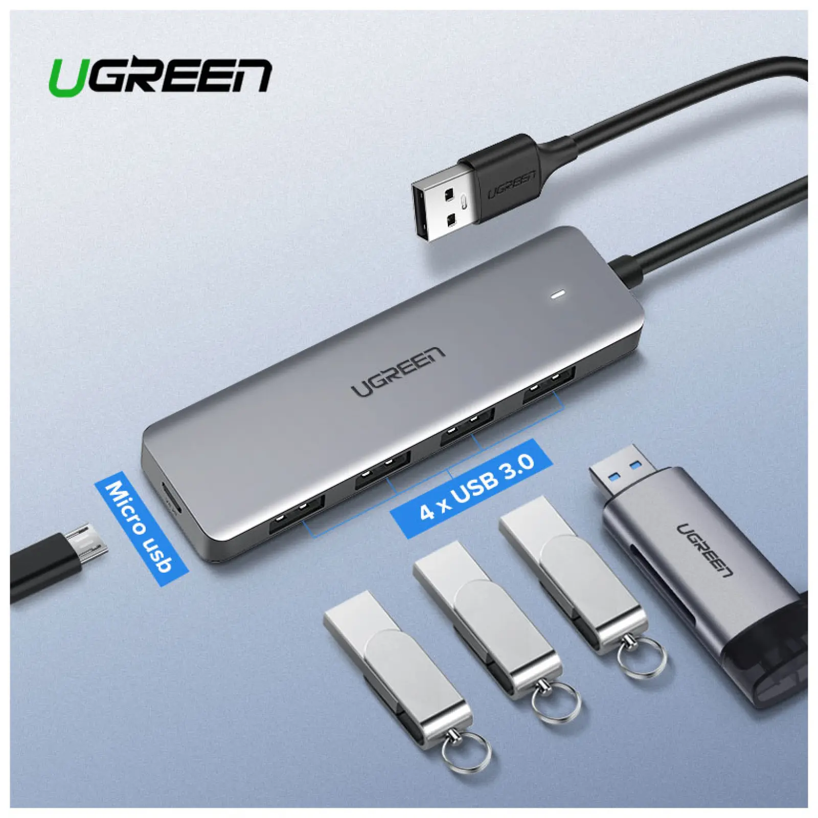 USB концентратор 4 в 1 (хаб) Ugreen 4 x USB 3.0 (50985)