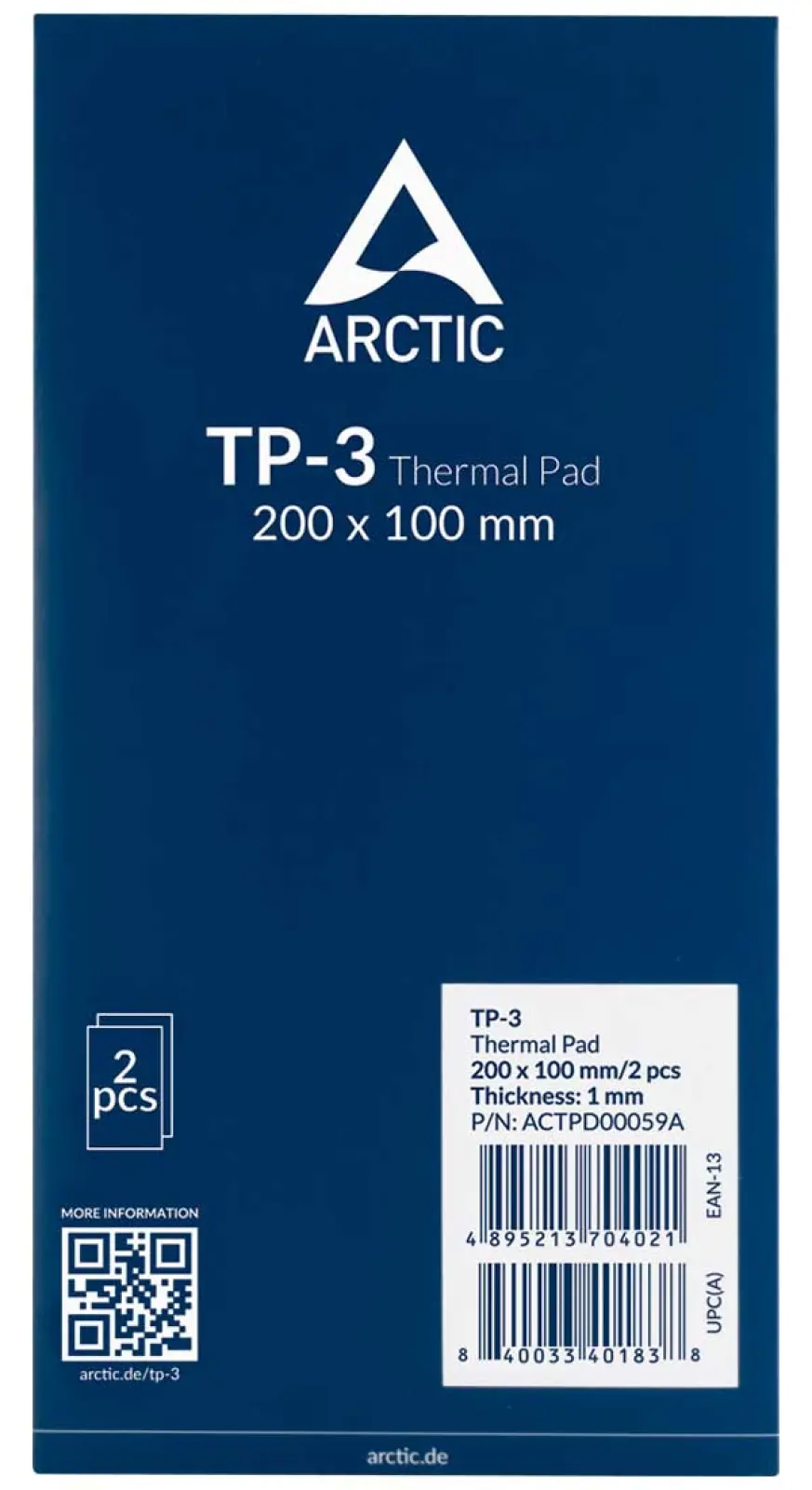 Термопрокладки  Arctic 200x100mm 1.0mm - 2 Pack TP-3 (ACTPD00059A)