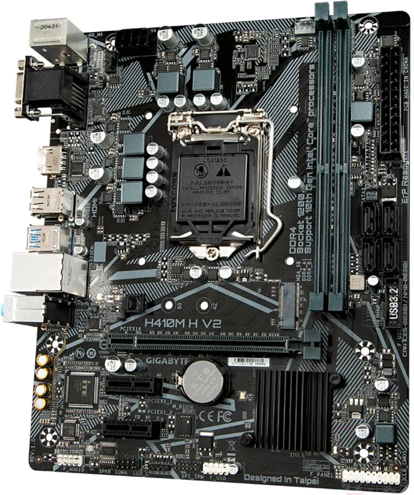 Материнская плата Gigabyte H410M H V2 (LGA1200, mATX)