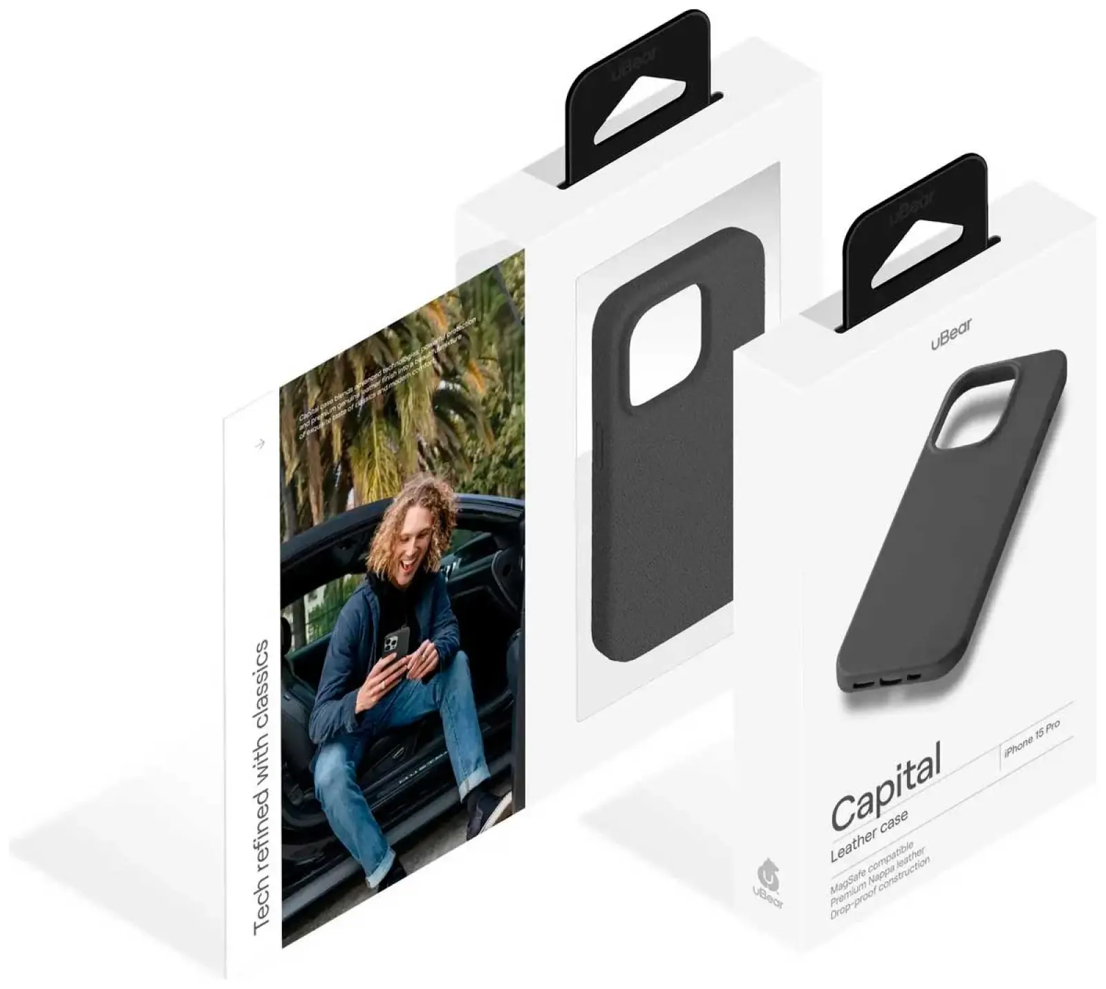 Чехол для мобильного телефона uBear Capital Case для iPhone 15 Pro, черный (CS304BL61PCP-I23M)