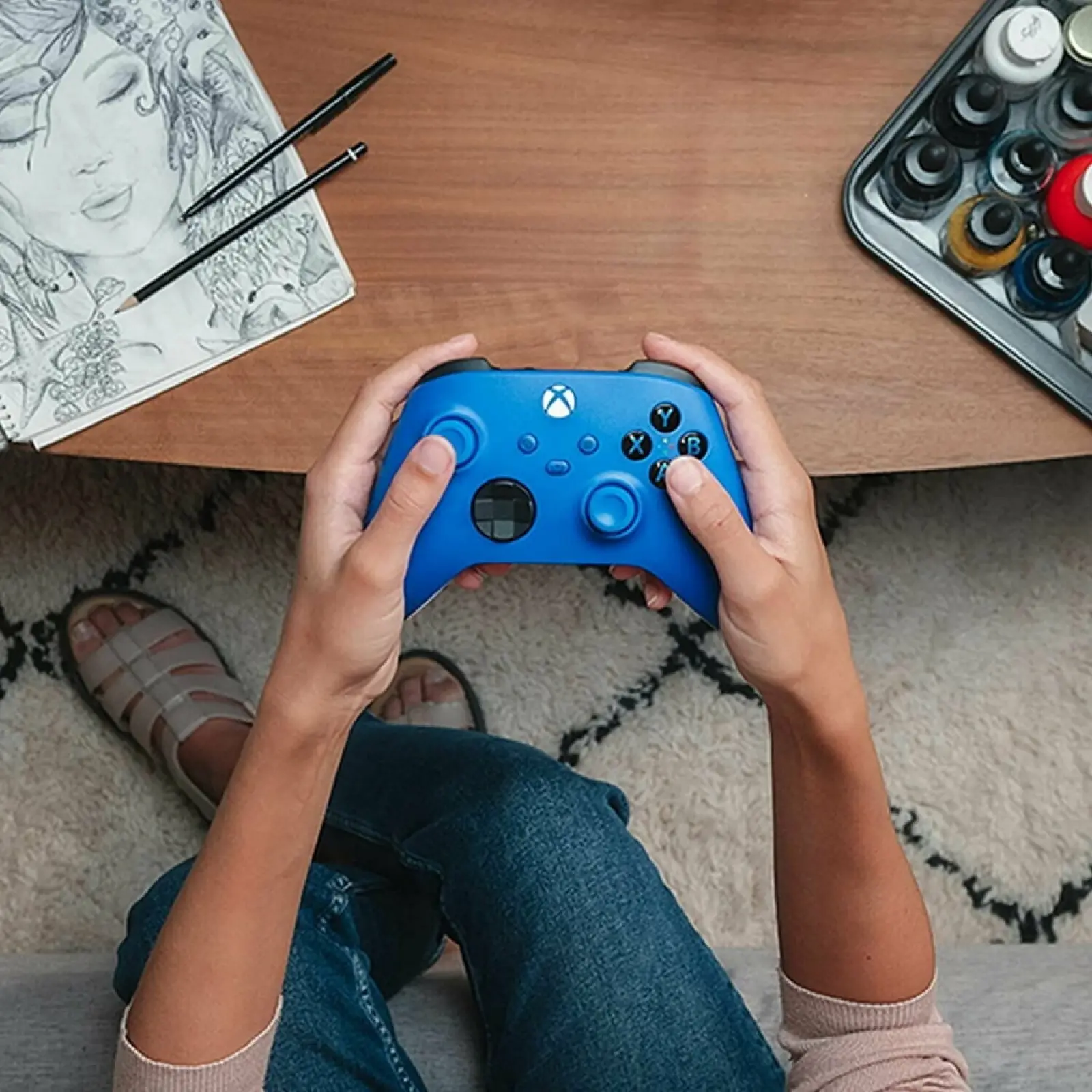 Геймпад Microsoft Xbox Shock Blue (QAU-00009)