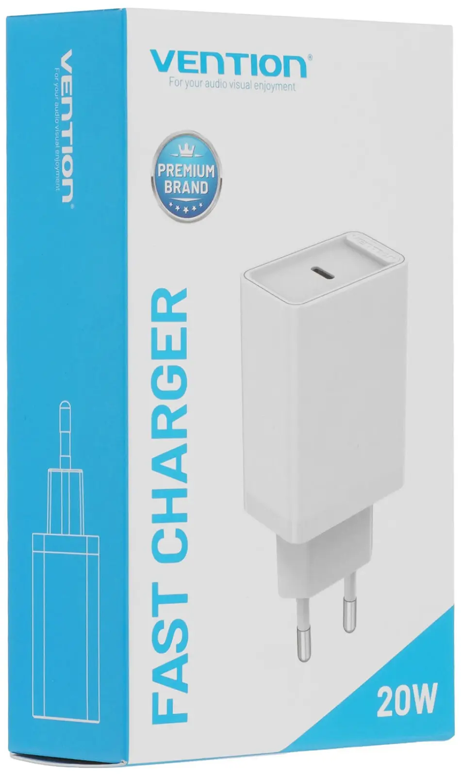 Сетевое зарядное устройство Vention на 1 порт USB C QC 4.0, белый (FADW0-EU)