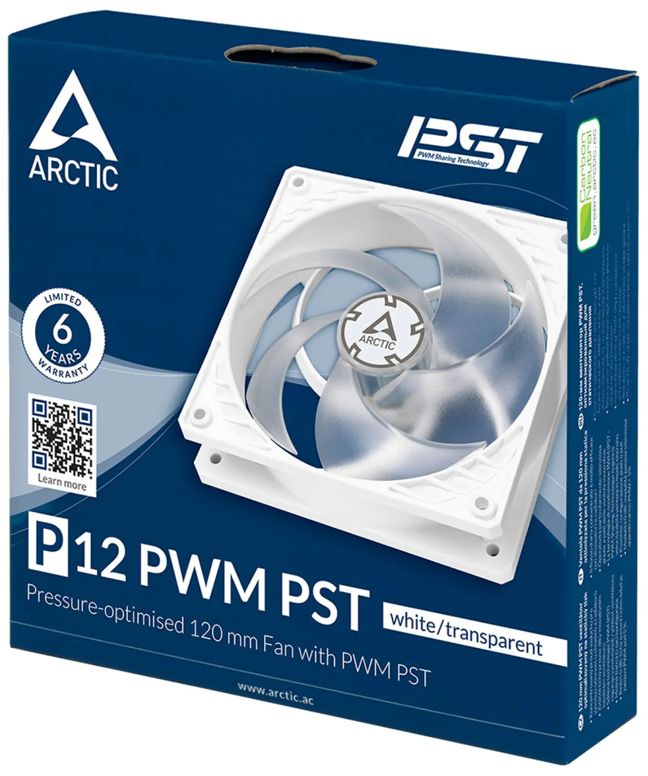 Вентилятор для корпуса Arctic P12 PWM PST White/White (ACFAN00170A)