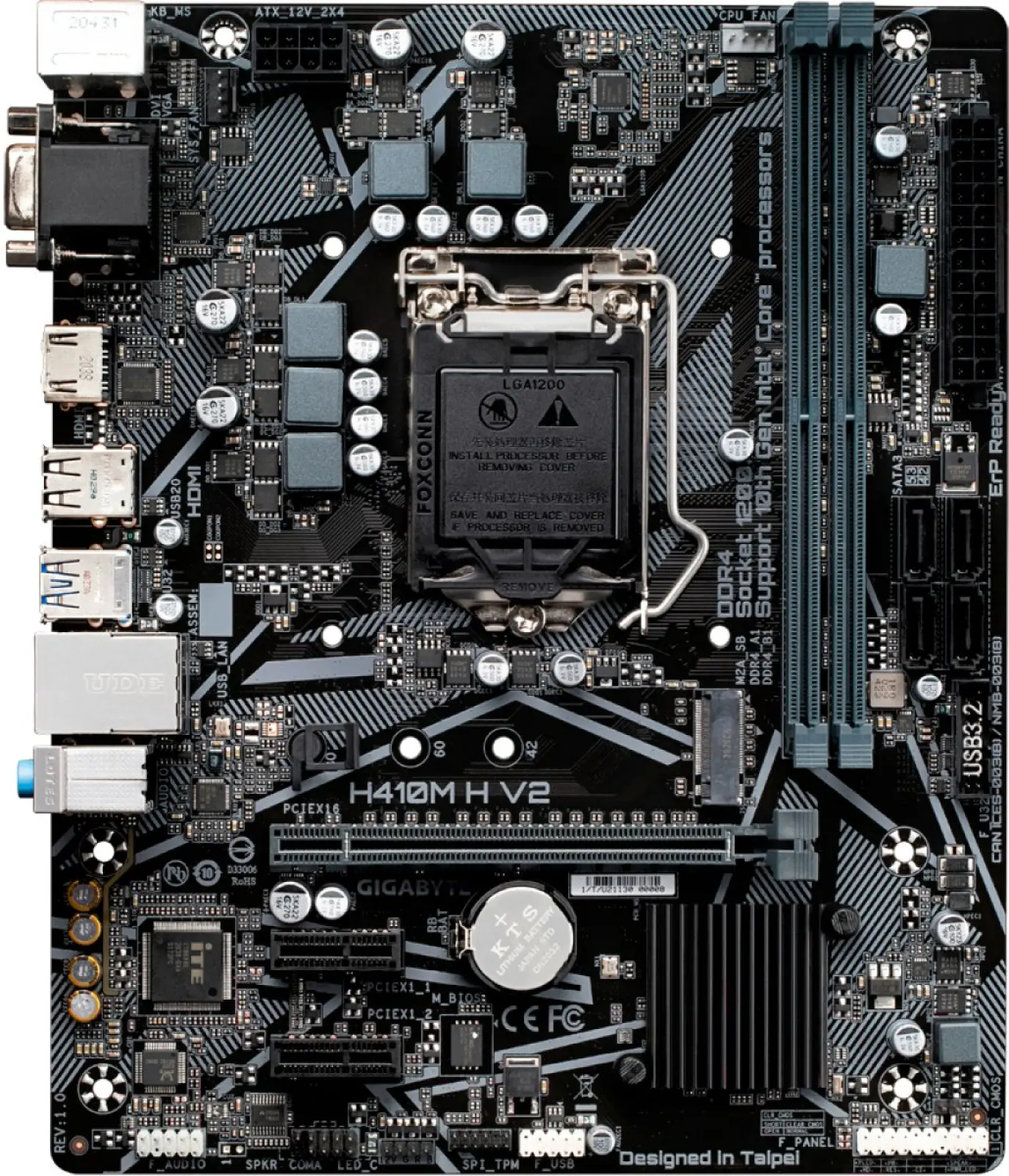 Материнская плата Gigabyte H410M H V2 (LGA1200, mATX)