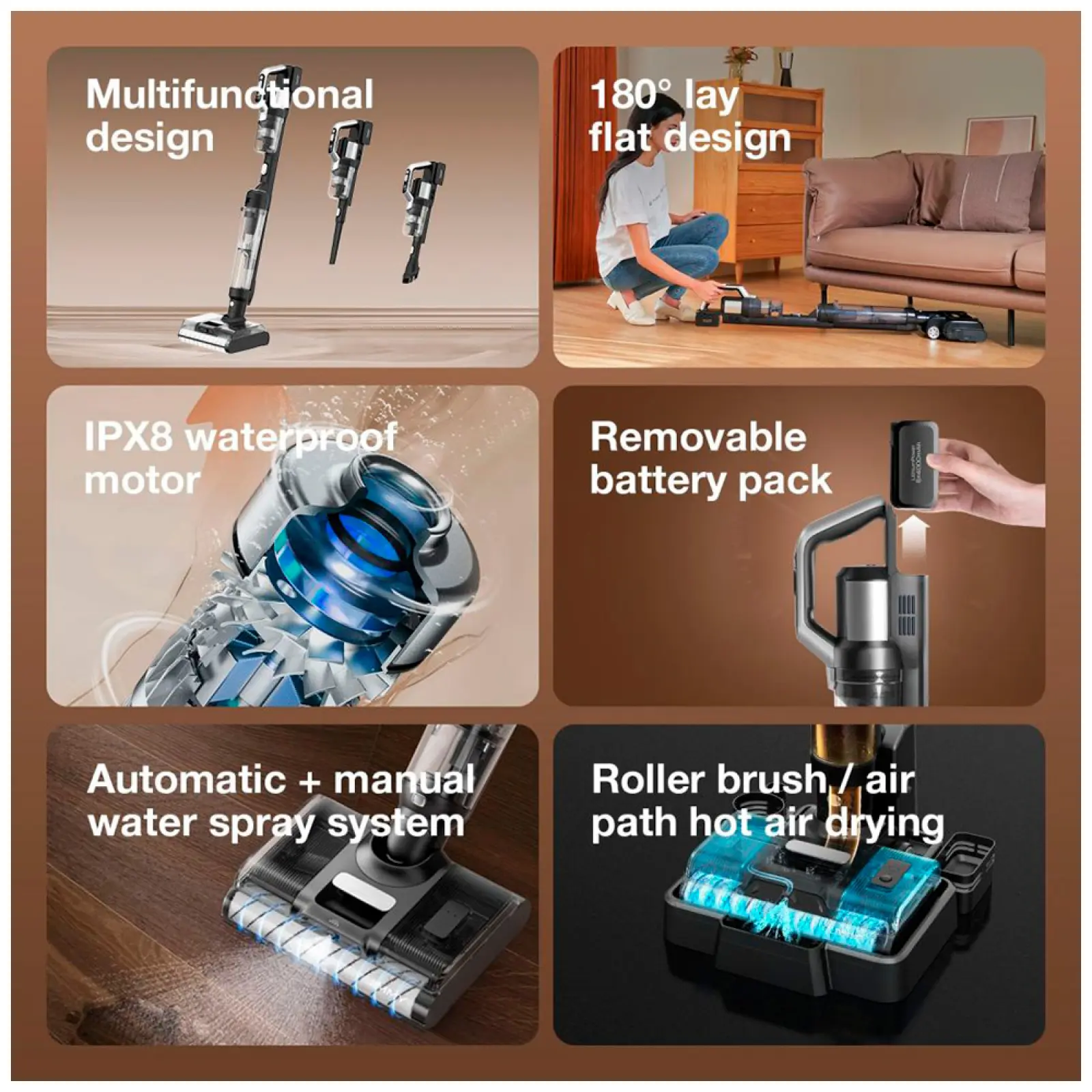 Пылесос вертикальный с функцией влажной уборки Jimmy Cordless Vacuum Washer PW11 Grey