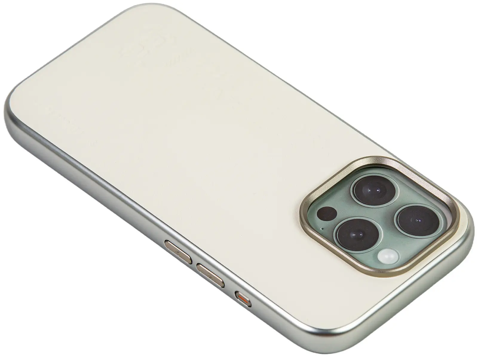 Чехол с магнитным покрытием  Type Gorilla Premium Magnetic iPhone 16 pro, White Leather (BL-T52-iP16P-LTR-WH)