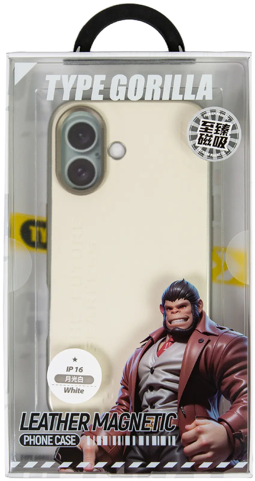 Чехол с магнитным покрытием Type Gorilla Premium Magnetic iPhone 16, White Leather (BL-T52-iP16-LTR-WH)