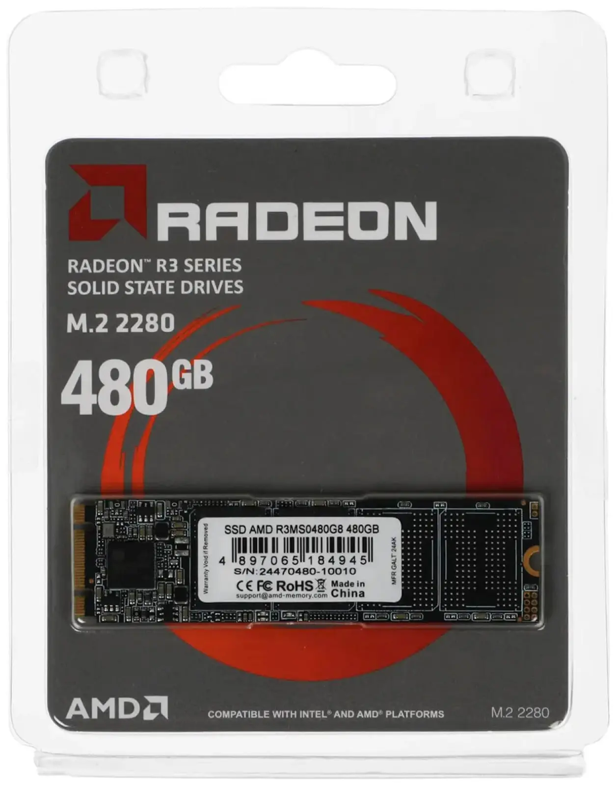 SSD накопитель AMD 480Гб R3 Series mSATA (R3MS0480G8)