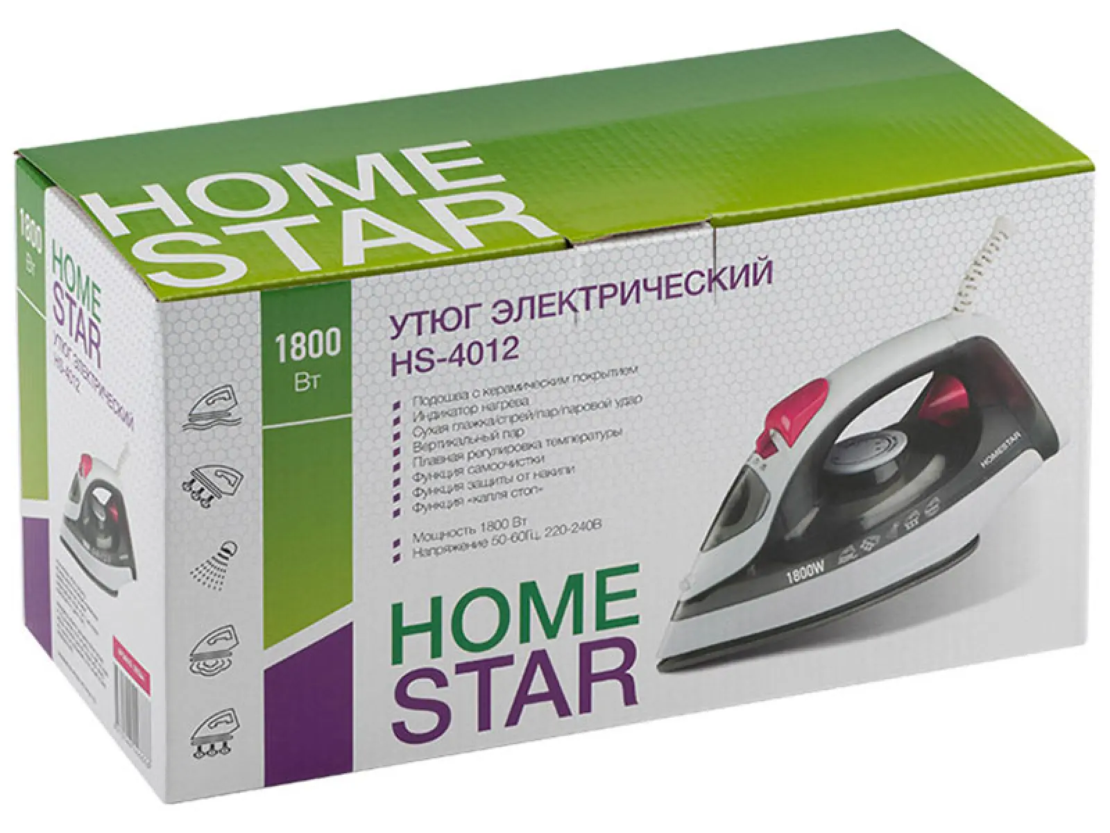 Утюг Homestar HS-4012, керамика, серый (105544)