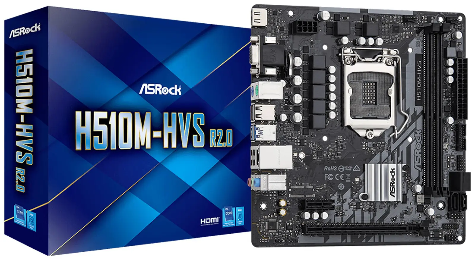 Материнская плата Asrock H510M-HVS R2.0 (LGA1200, mATX)