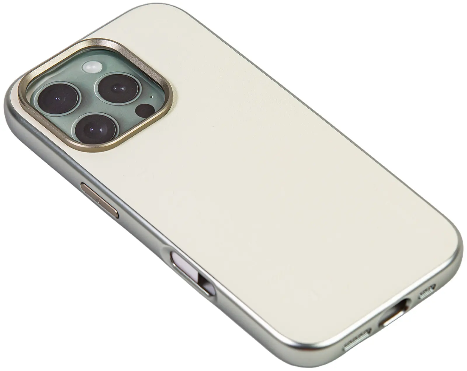 Чехол с магнитным покрытием  Type Gorilla Premium Magnetic iPhone 16 pro, White Leather (BL-T52-iP16P-LTR-WH)