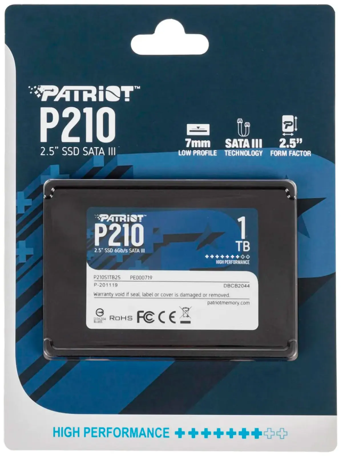 Накопитель SSD Patriot Memory 2.5 P210 1000 Гб SATA III (P210S1TB25)