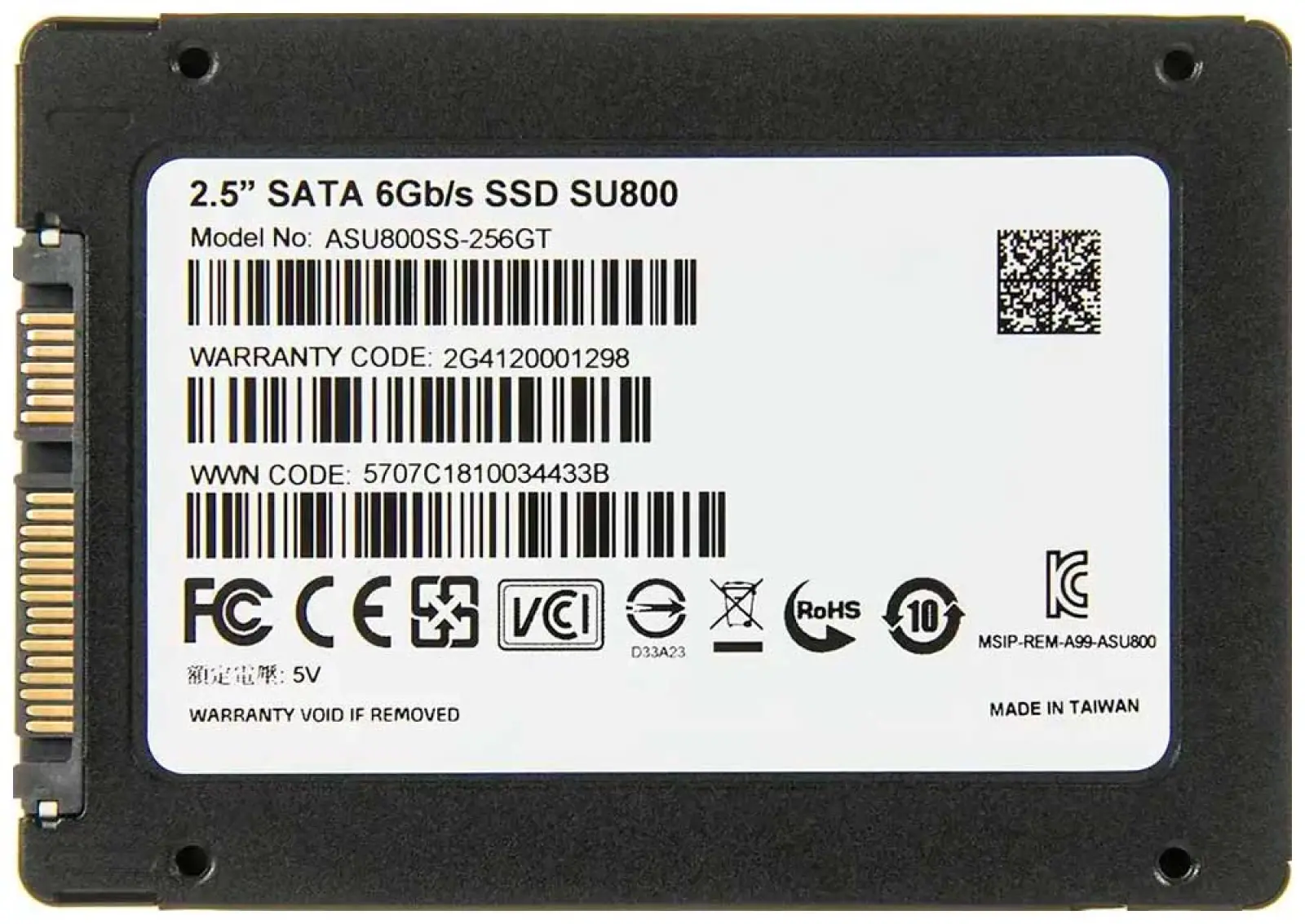 SSD-накопитель Adata 2.5 Ultimate SU800 256 Гб SATA III (ASU800SS-256GT-C)