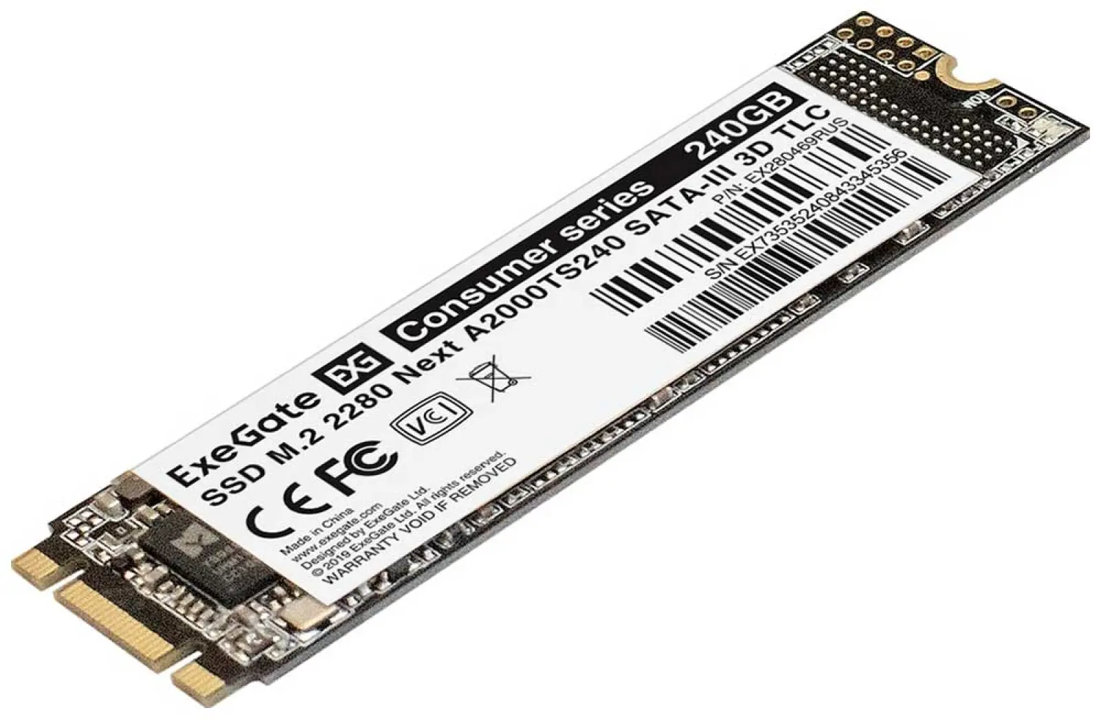 SSD накопитель ExeGate M.2 2280 240GB Next A2000TS240 SATA-III (EX280469RUS)