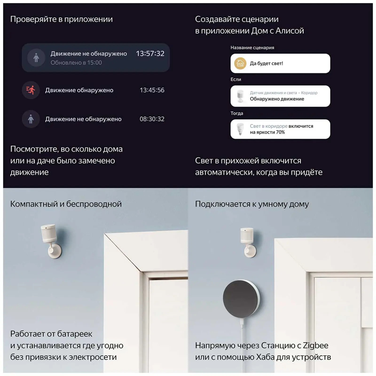 Датчик движения и освещения Яндекс YNDX-00522