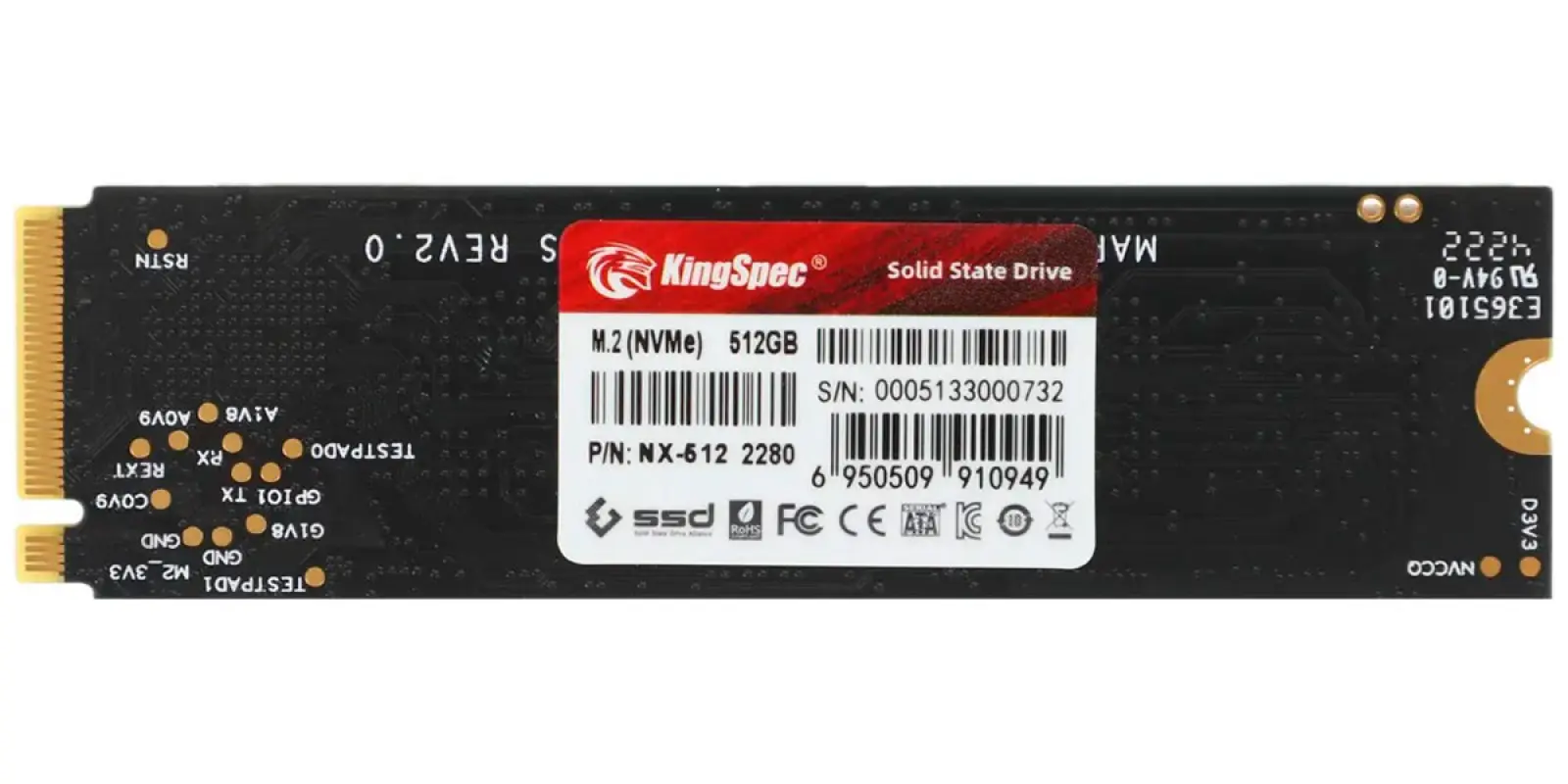 SSD накопитель Kingspec M.2 NX 512 Гб PCIe (NX-512)
