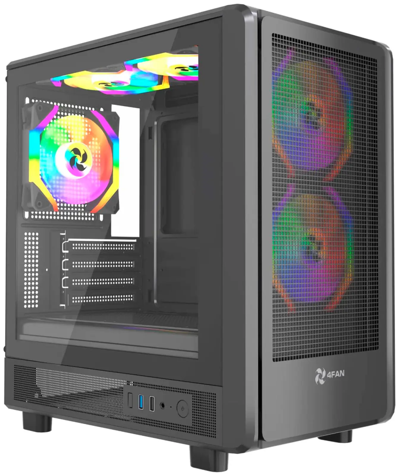 Компьютерный корпус 4FAN Goldrim Black wFans