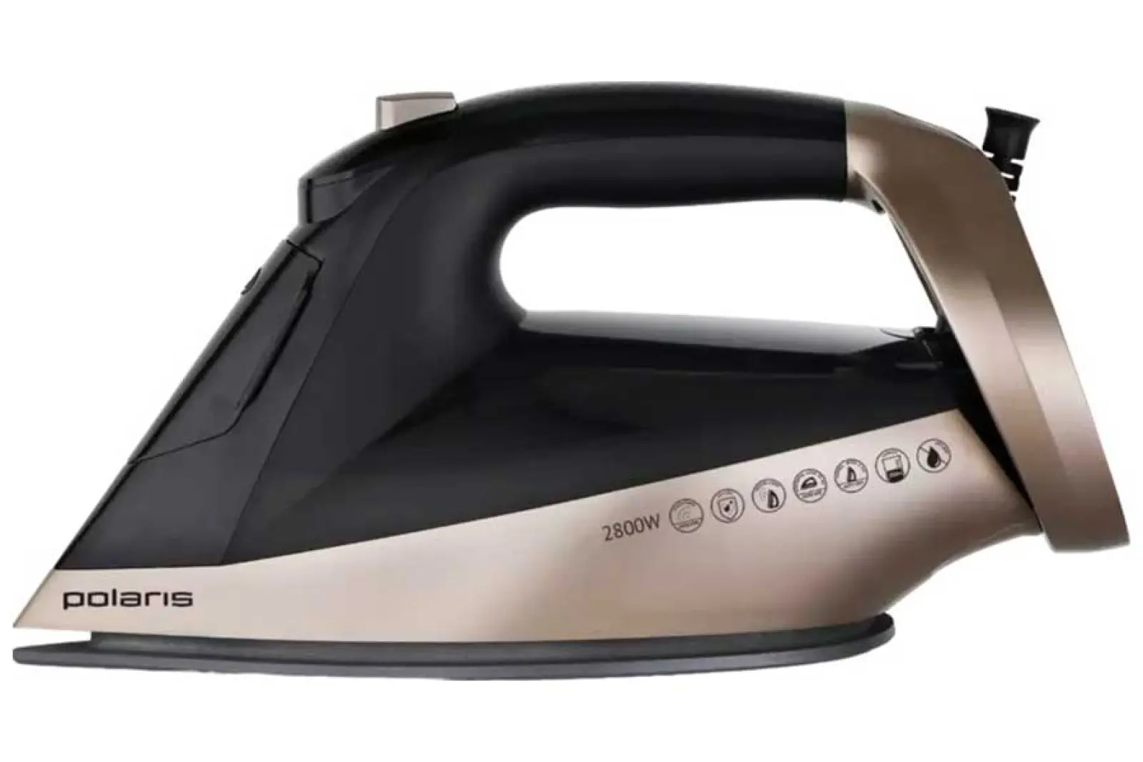 Утюг для одежды с отпаривателем  Polaris PIR 2852AK 3m Smart Temp, черный/золотой