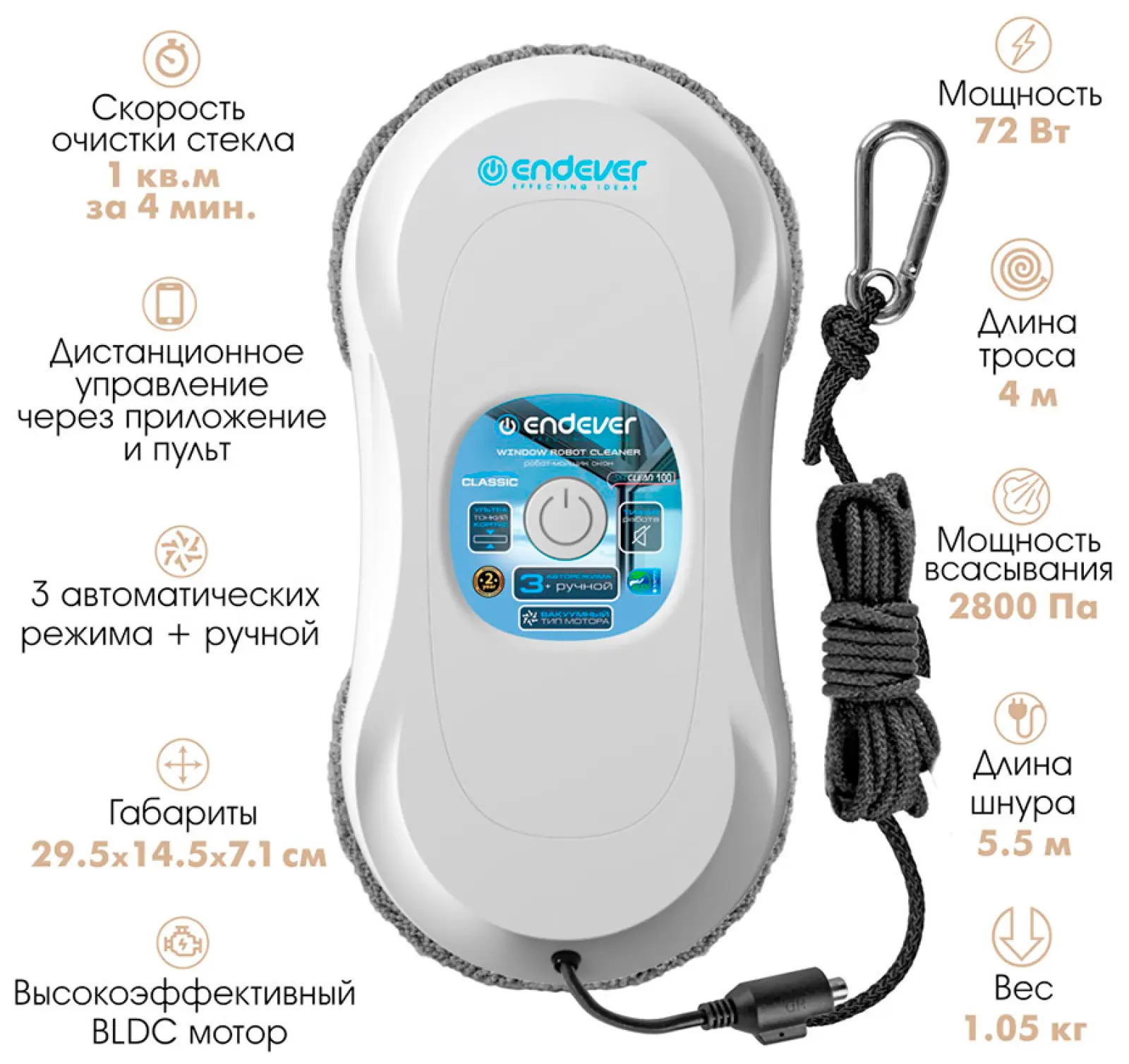 Робот-мойщик окон Endever SkyClean (10090493) белый