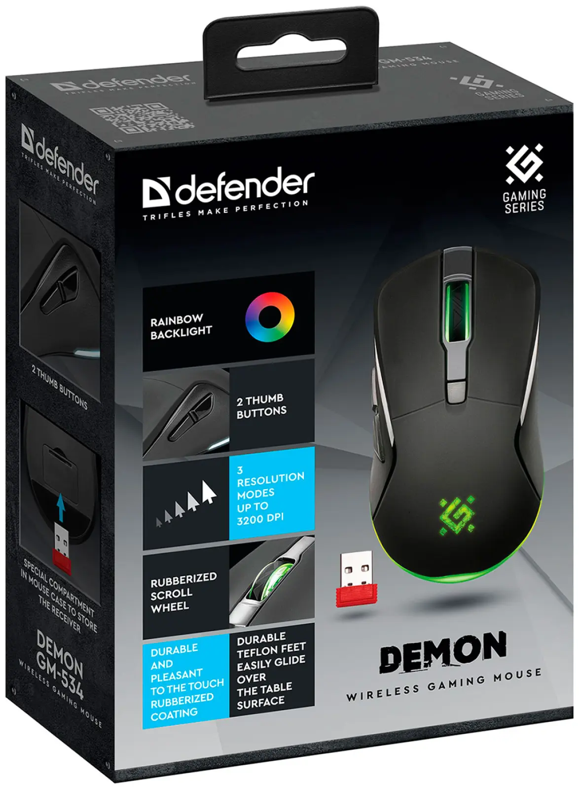 Беспроводная игровая мышь Defender Demon GM-534, черный