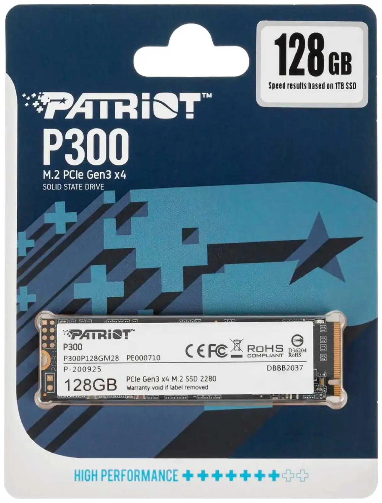 Накопитель SSD Patriot Memory M.2 P300 128 Гб PCIe P300P128GM28