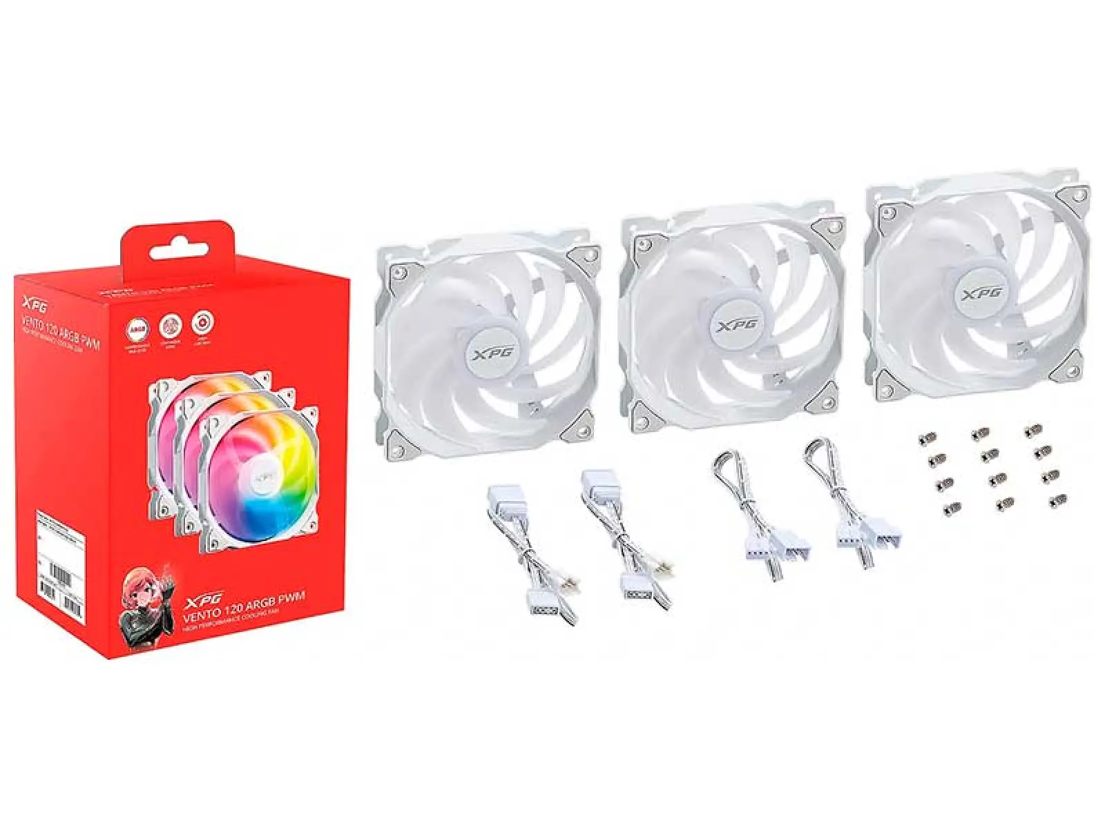 Вентилятор для корпуса XPG VENTOR120ARGBPWM3C-WHCWW