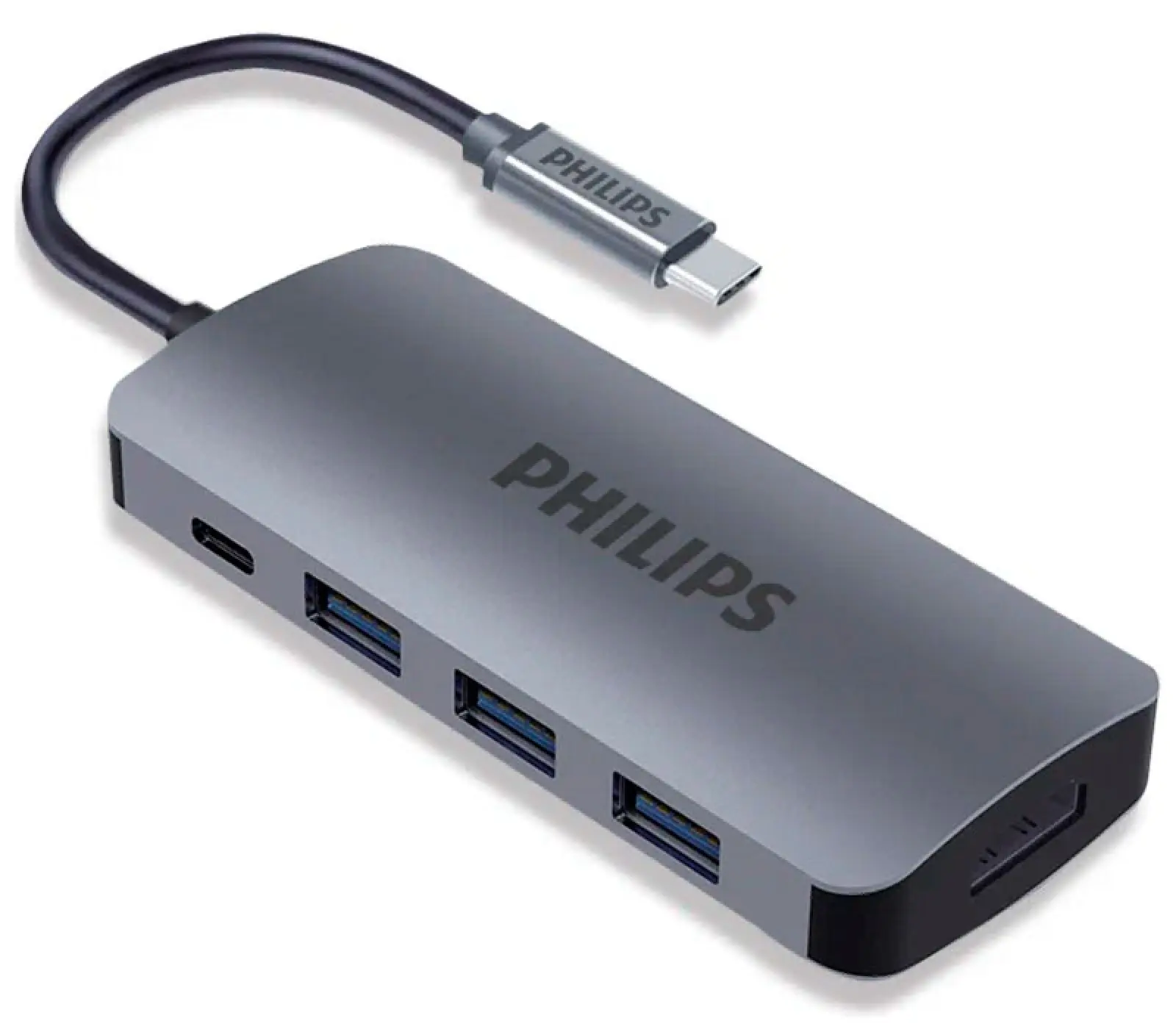 Хаб Philips USB С - HDMI+USB A+USB C, 5в1, длина кабеля 10см