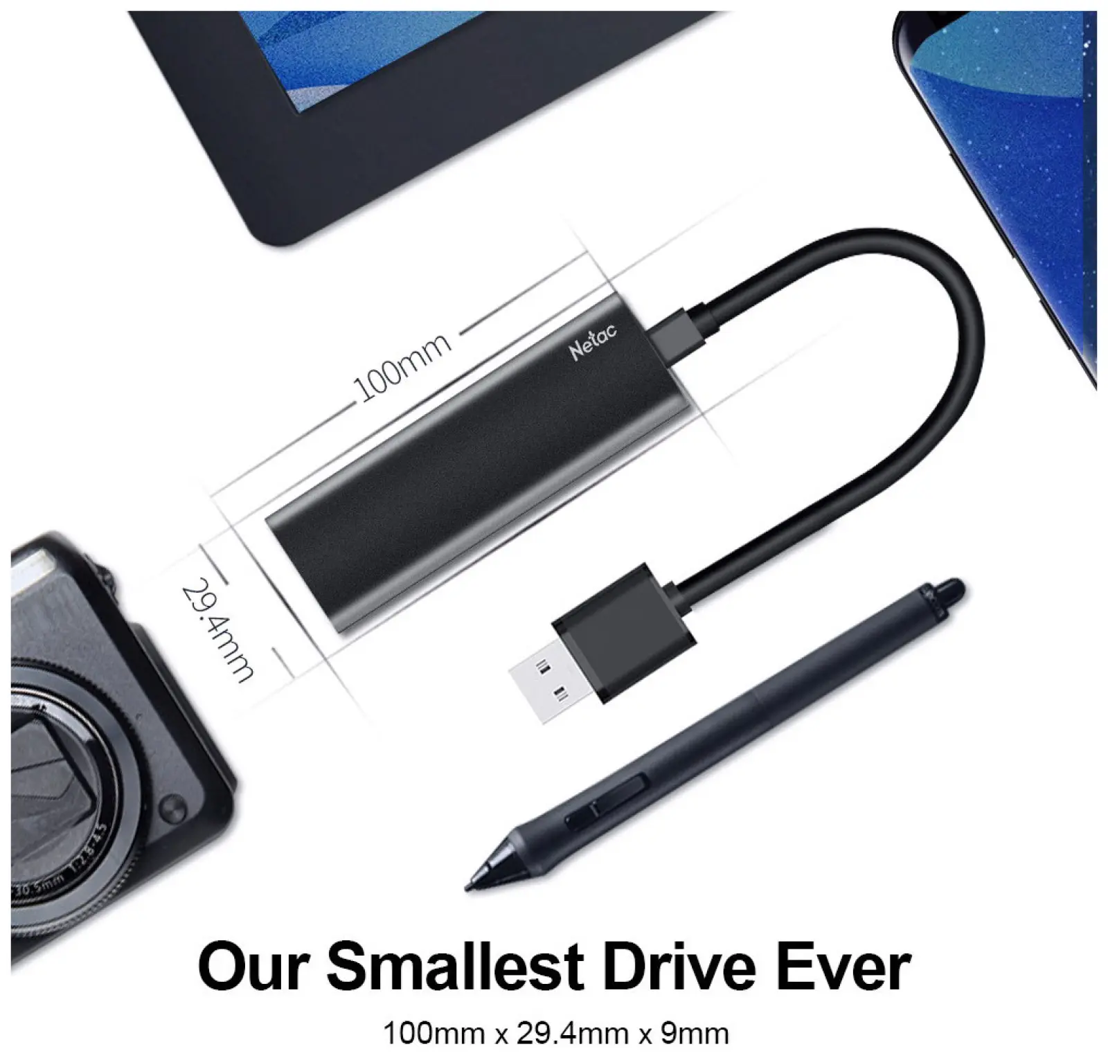 Внешний SSD диск Netac 500Gb Z SLIM (NT01ZSLIM-500G-32BK)