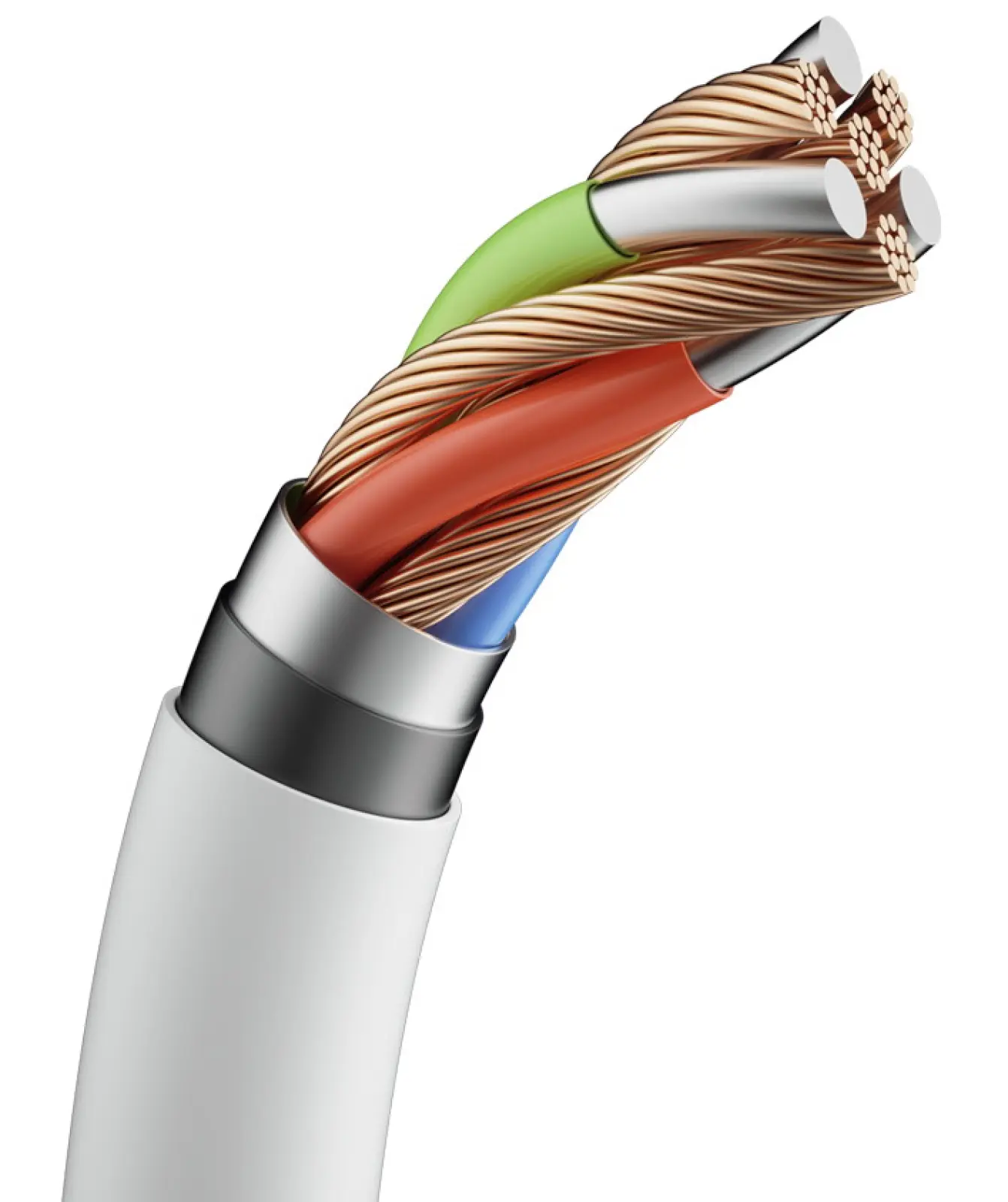 Кабель Cuktech Type-C/Lightning, 100 см, MFI, 24 A, 20 Вт, PD, оплетка TPE (KLC-5497) белый