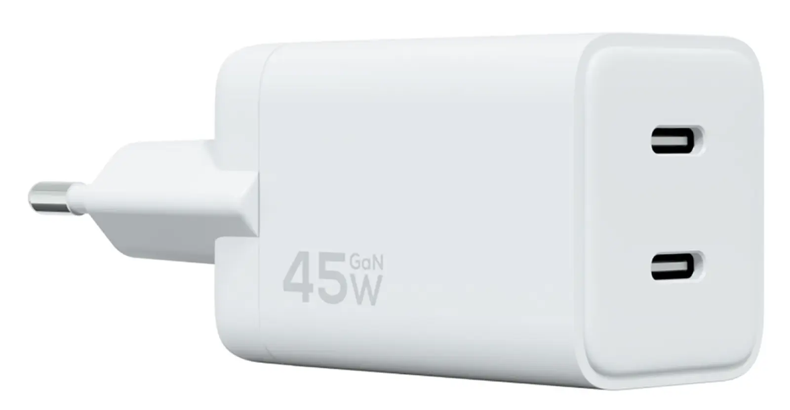 Компактное сетевое зарядное устройство Magssory Nano Pro 45w Gan Duo port wall Charger с функцией быстрой зарядки, белый